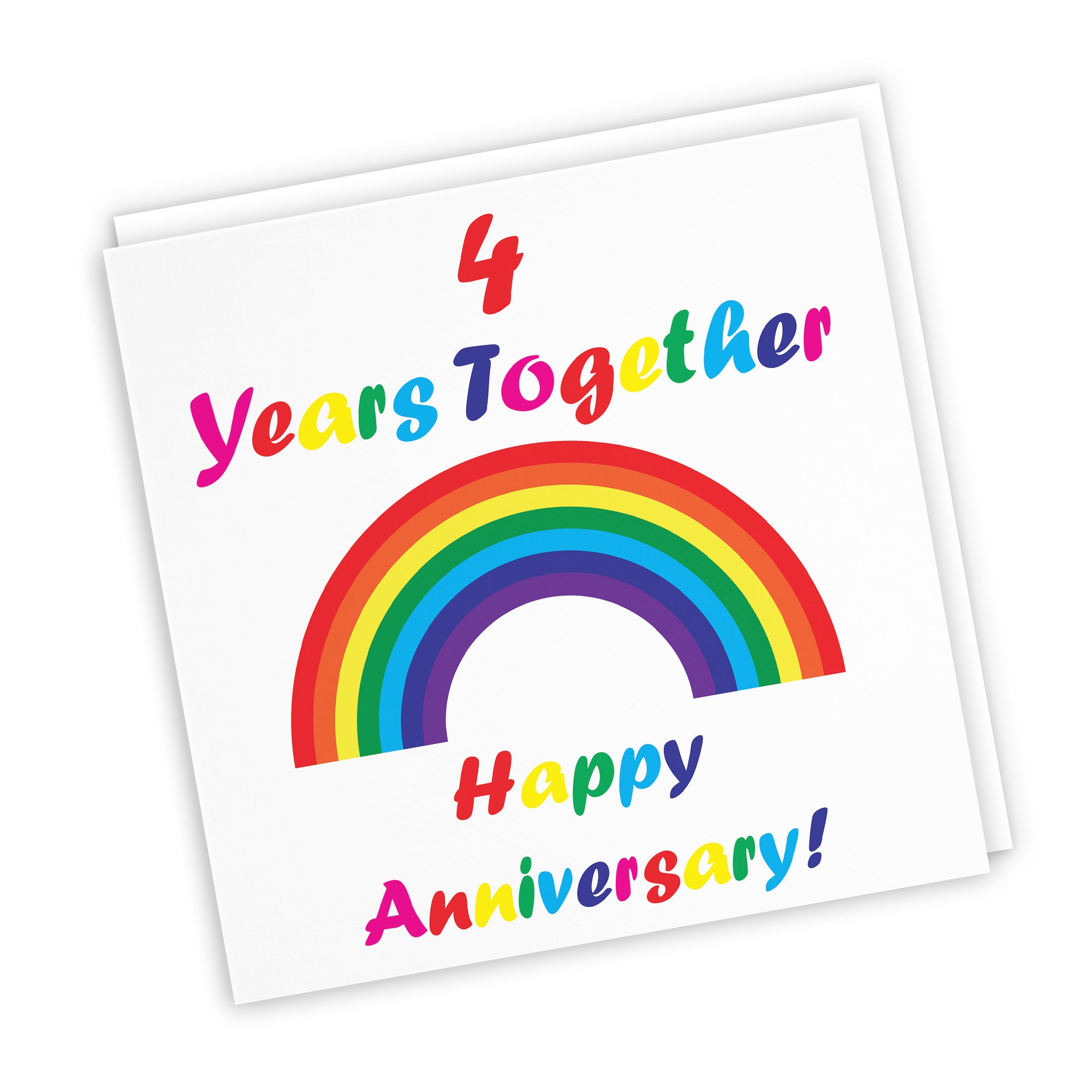 4th LGBTQ+ Same Sex Anniversary Card Rainbow - Default Title (TH02196)