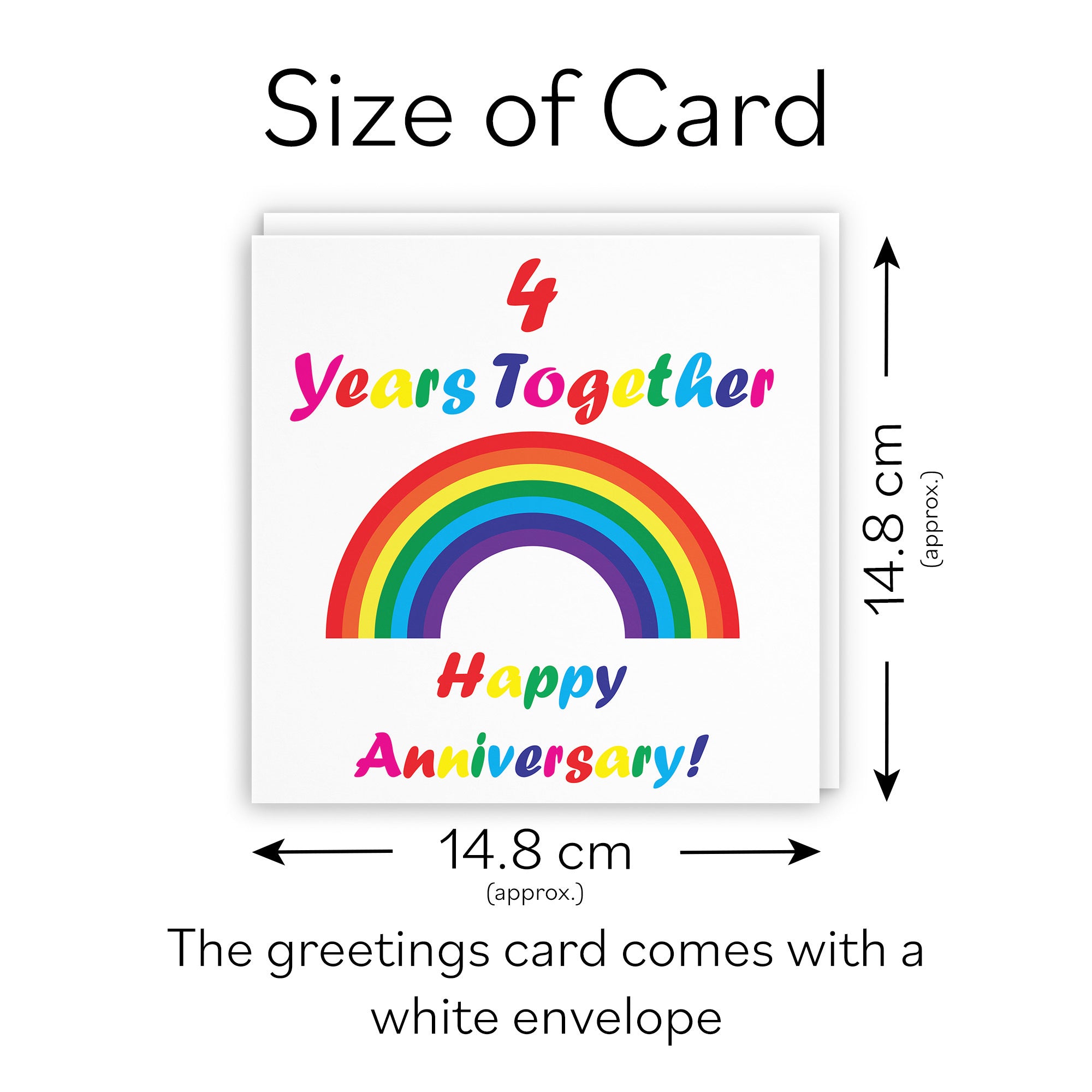 4th LGBTQ+ Same Sex Anniversary Card Rainbow - Default Title (TH02196)
