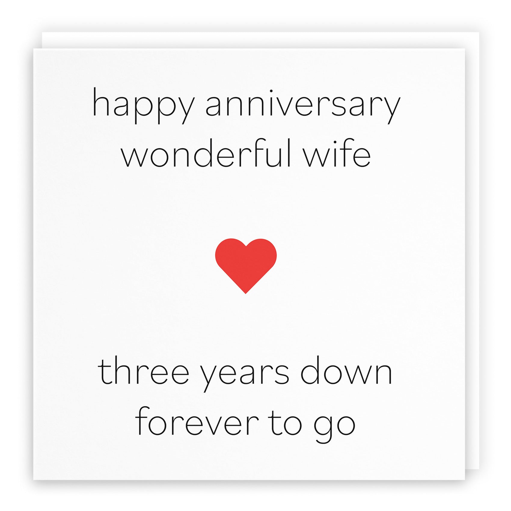 3rd Wife Anniversary Card Three Years Down Red Heart - Default Title (TH02202)