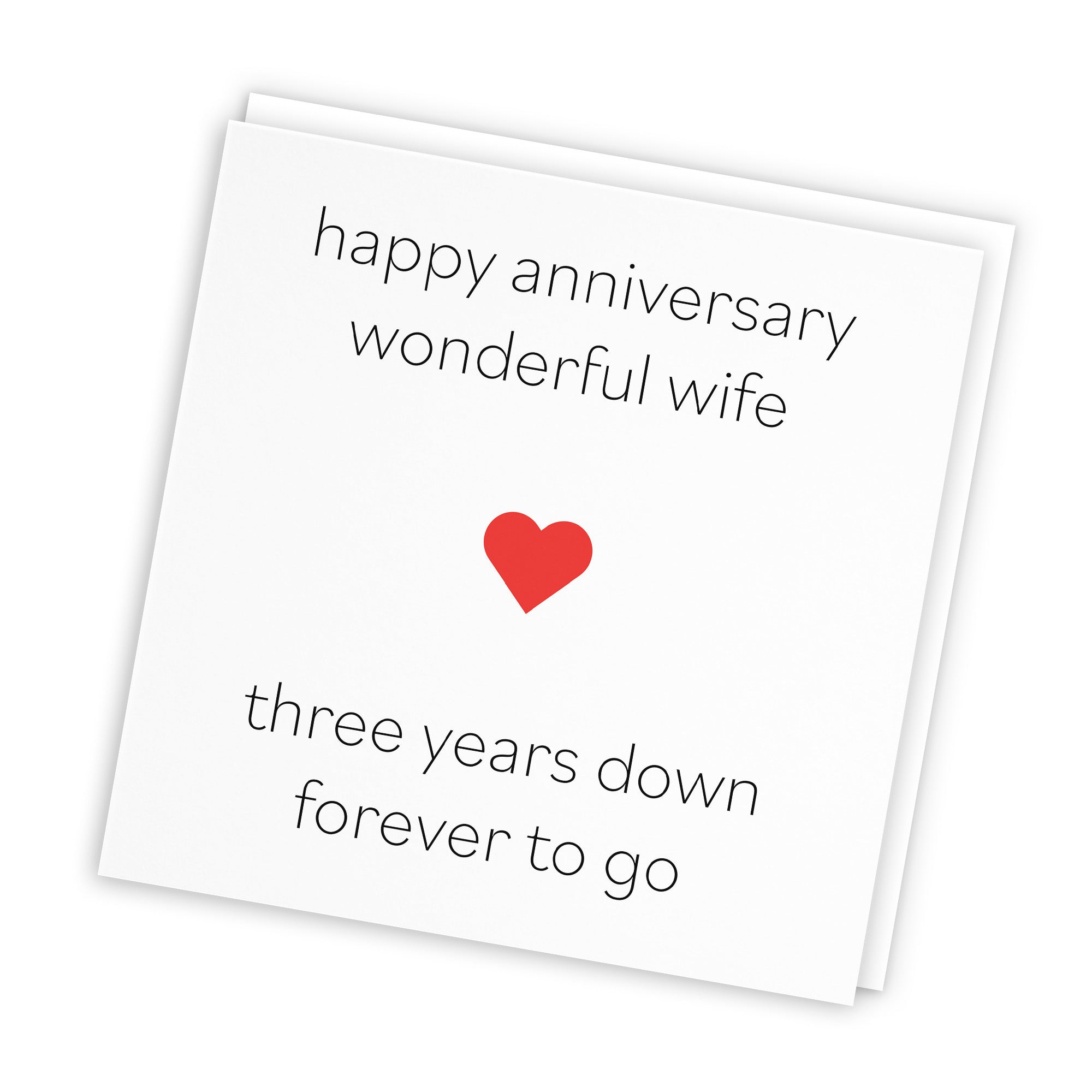 3rd Wife Anniversary Card Three Years Down Red Heart - Default Title (TH02202)