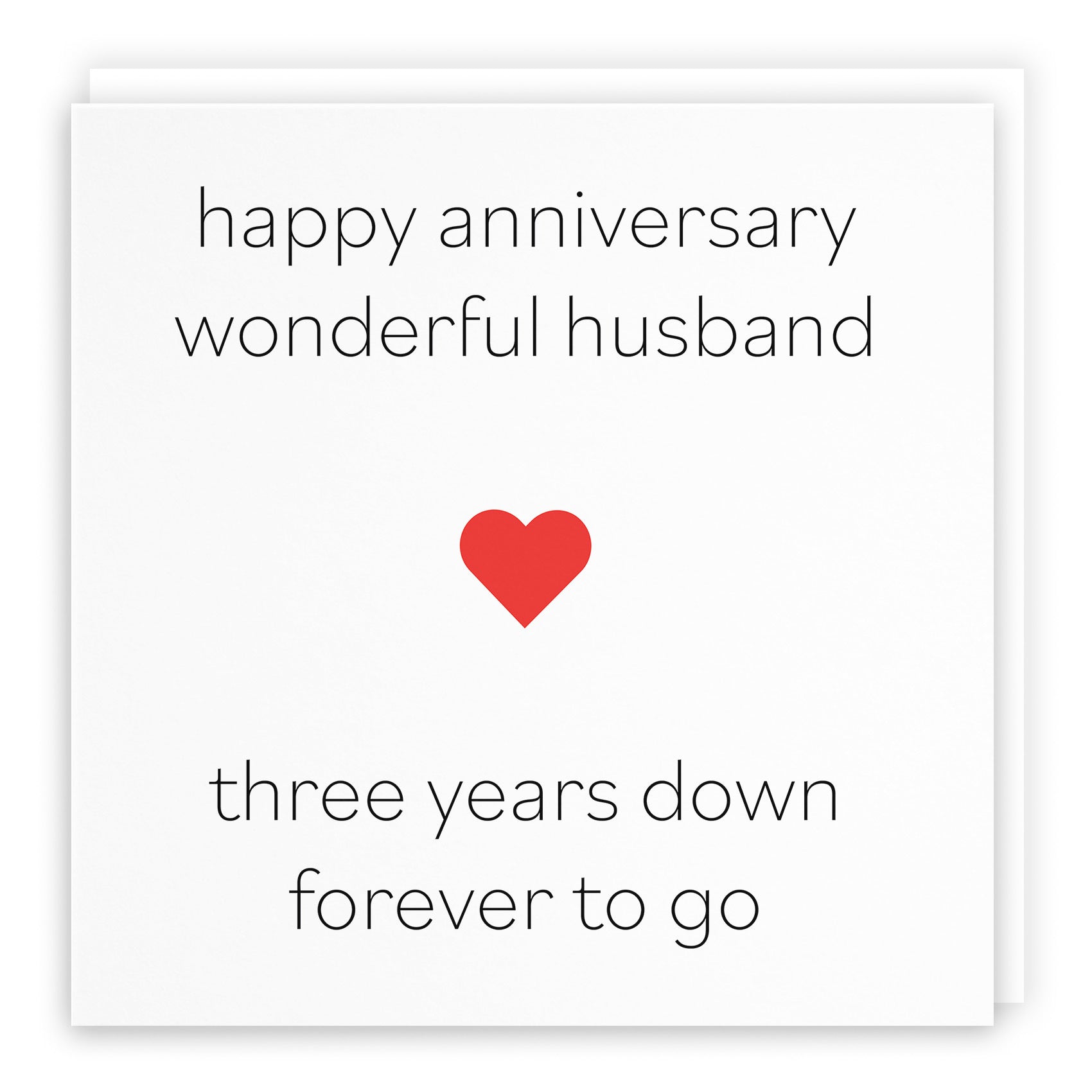 3rd Husband Anniversary Card Three Years Down Red Heart - Default Title (TH02205)