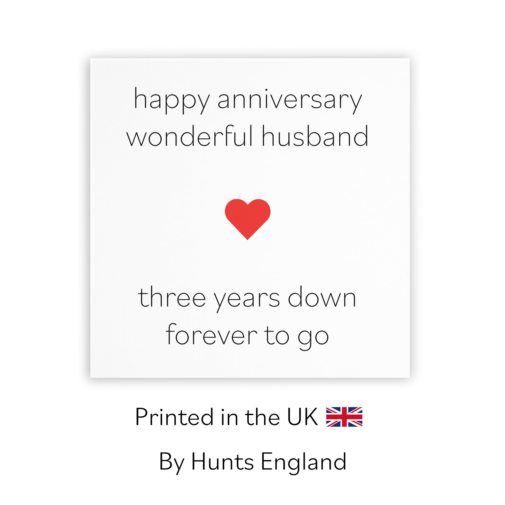 3rd Husband Anniversary Card Three Years Down Red Heart - Default Title (TH02205)