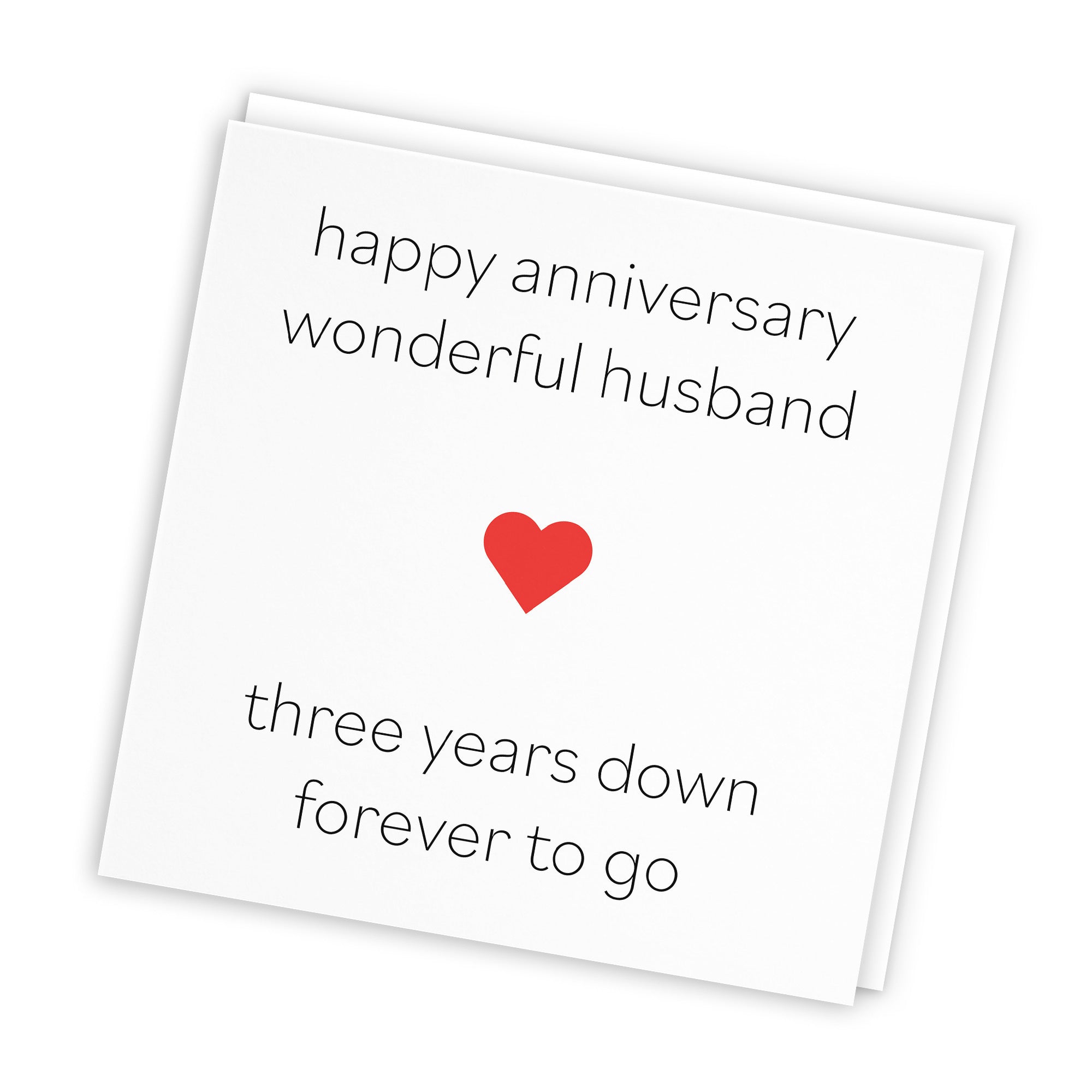 3rd Husband Anniversary Card Three Years Down Red Heart - Default Title (TH02205)