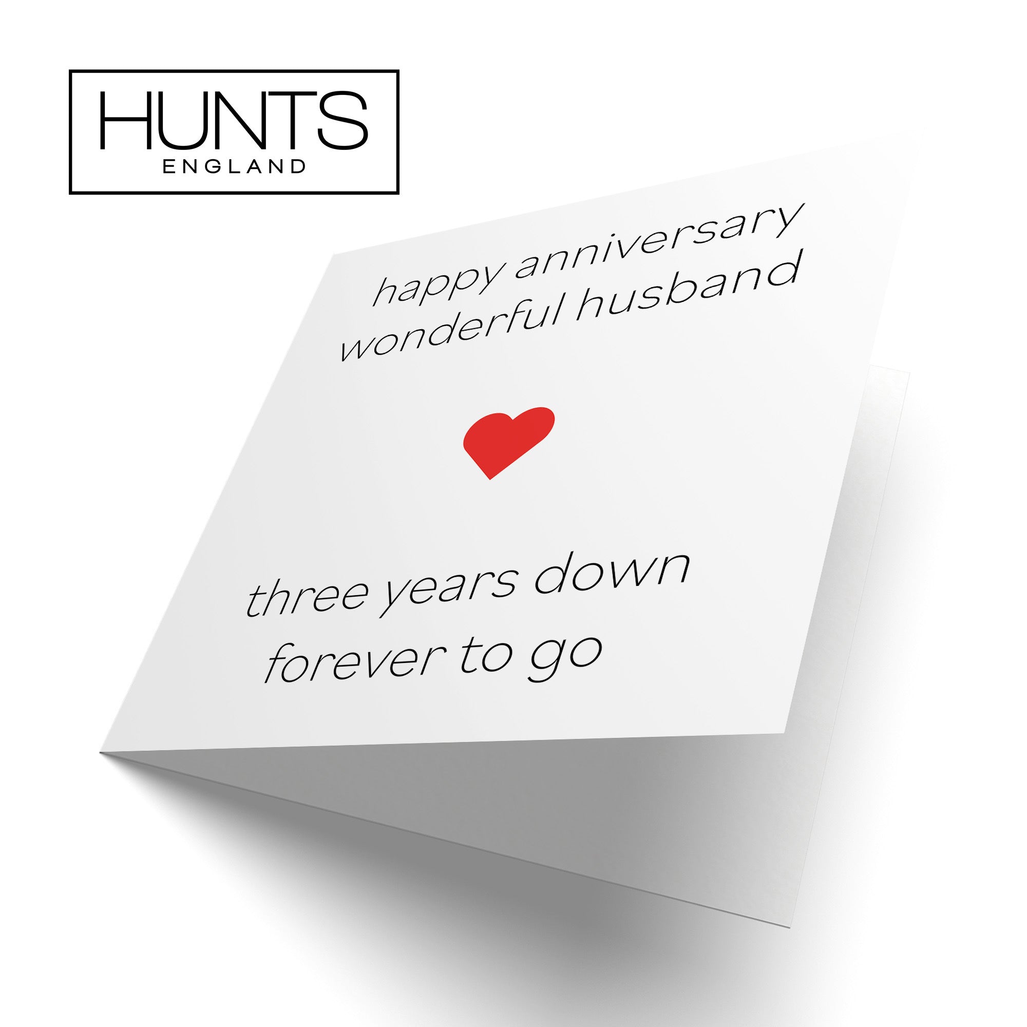 3rd Husband Anniversary Card Three Years Down Red Heart - Default Title (TH02205)