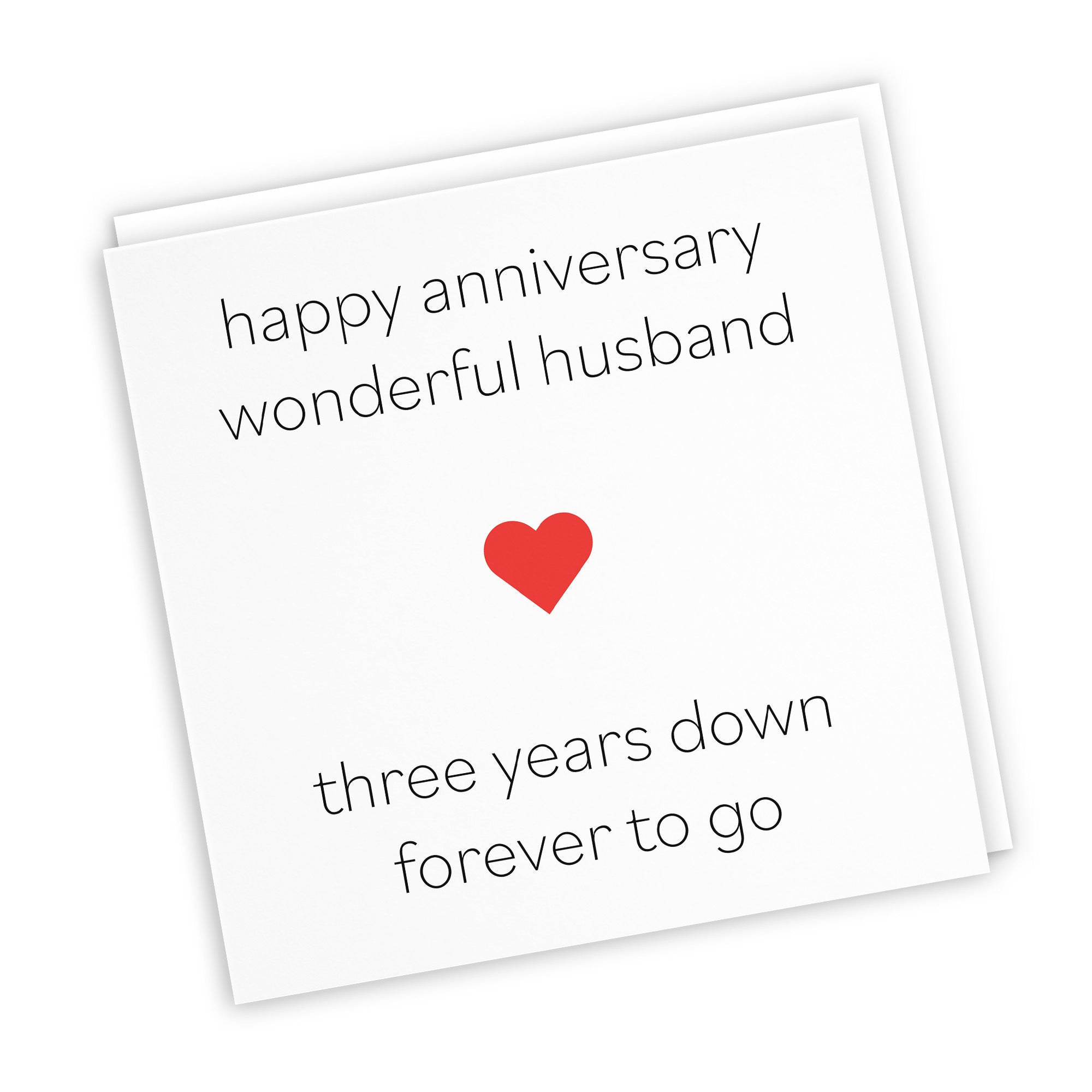 3rd Husband Anniversary Card Three Years Down Red Heart - Default Title (TH02205)