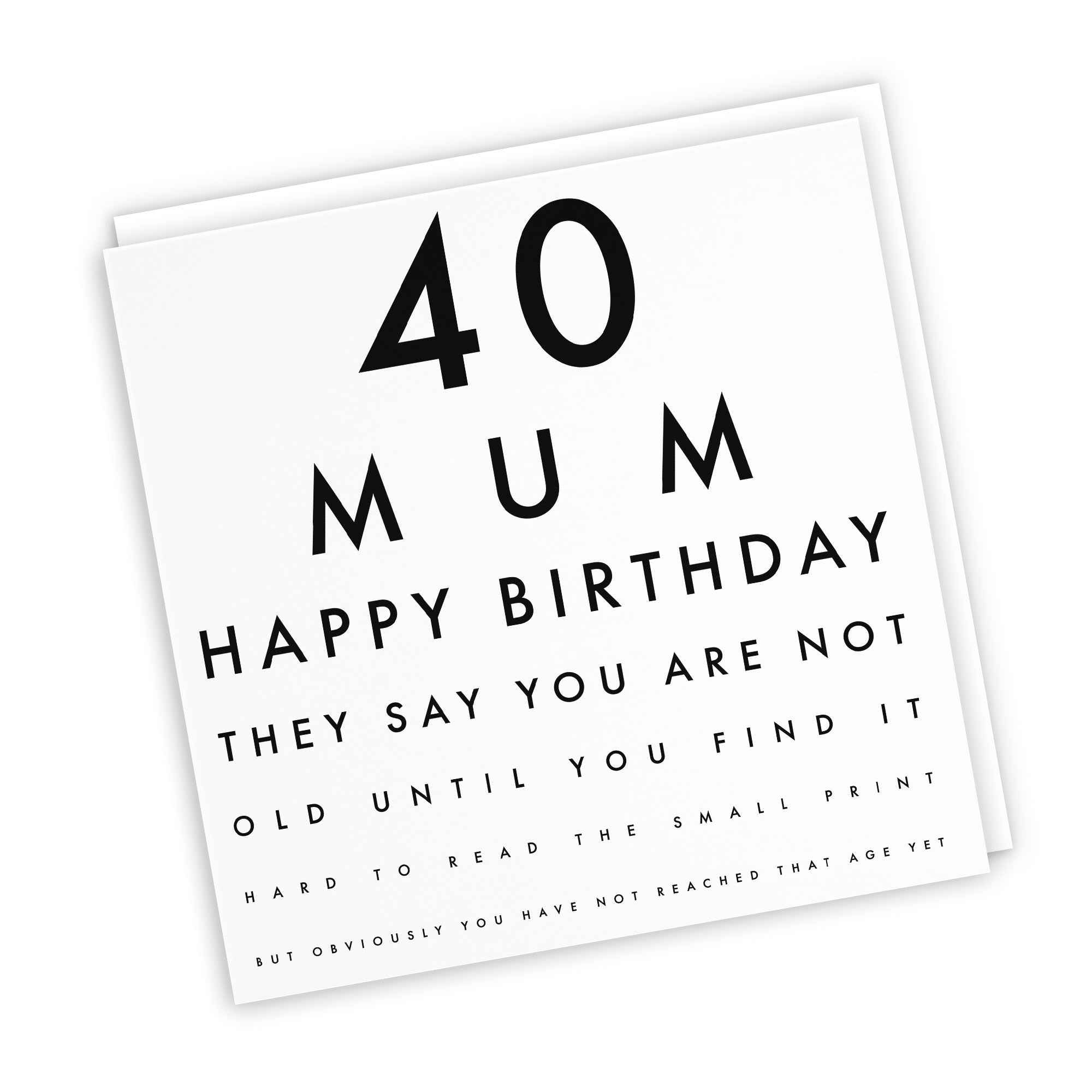 40th Mum Birthday Card Funny Eye Sight Letters - Default Title (TH02226)