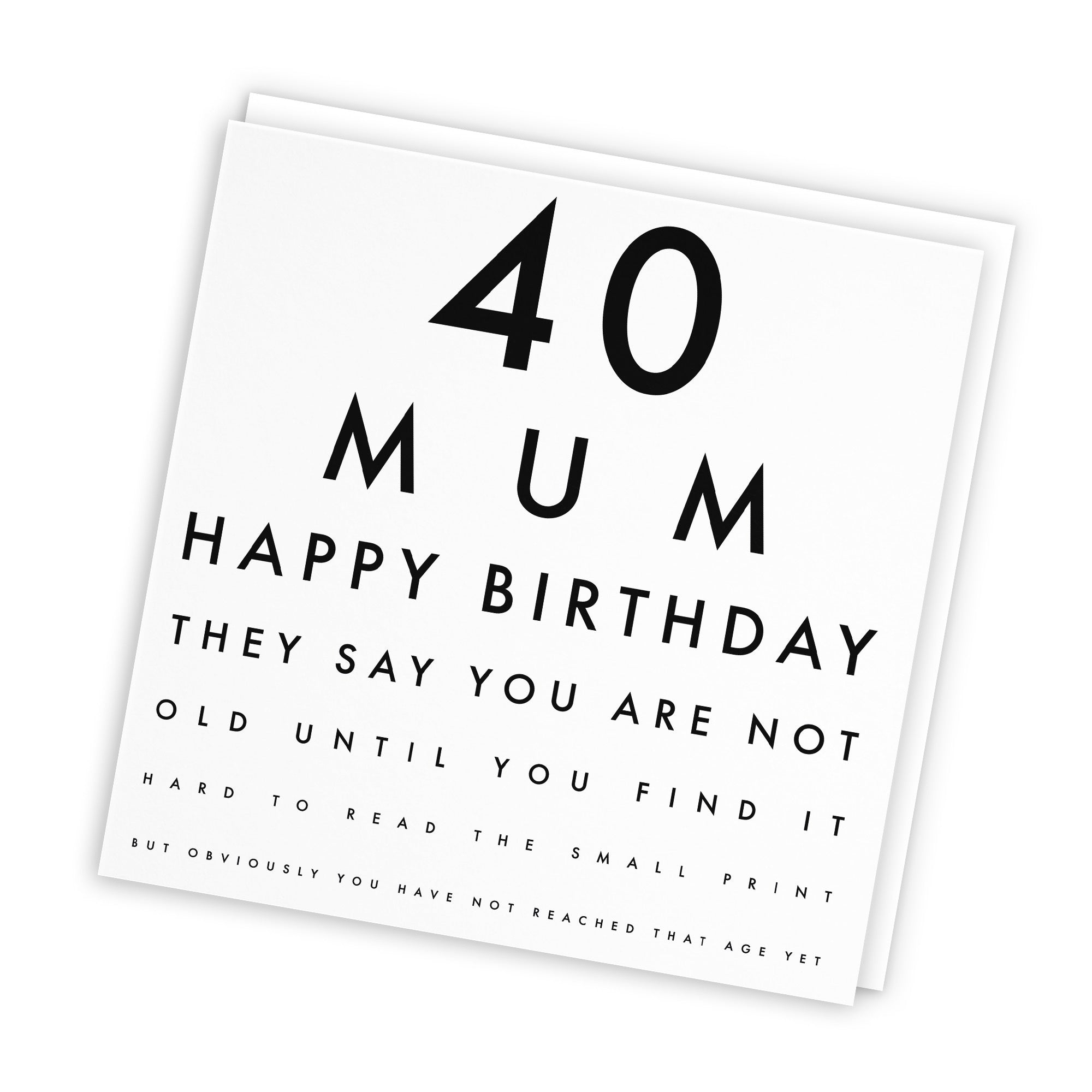 40th Mum Birthday Card Funny Eye Sight Letters - Default Title (TH02226)
