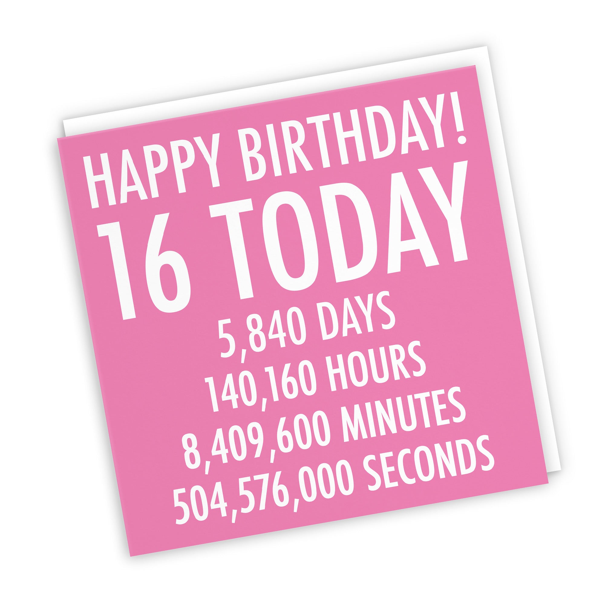 16th Birthday Card Pink Numbers - Default Title (TH02312)