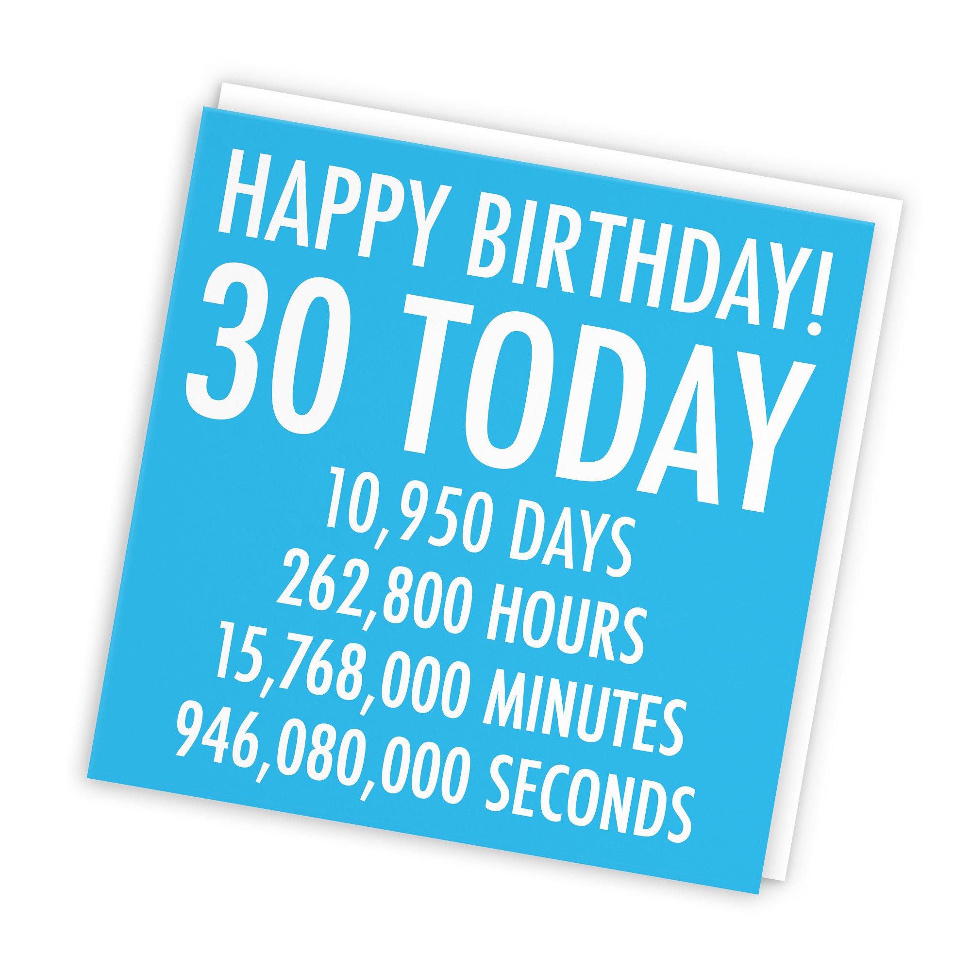 30th Birthday Card Blue Numbers - Default Title (TH02316)