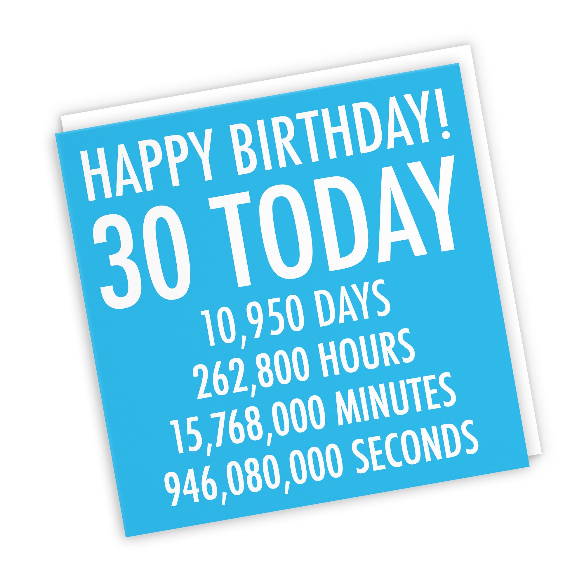 30th Birthday Card Blue Numbers - Default Title (TH02316)