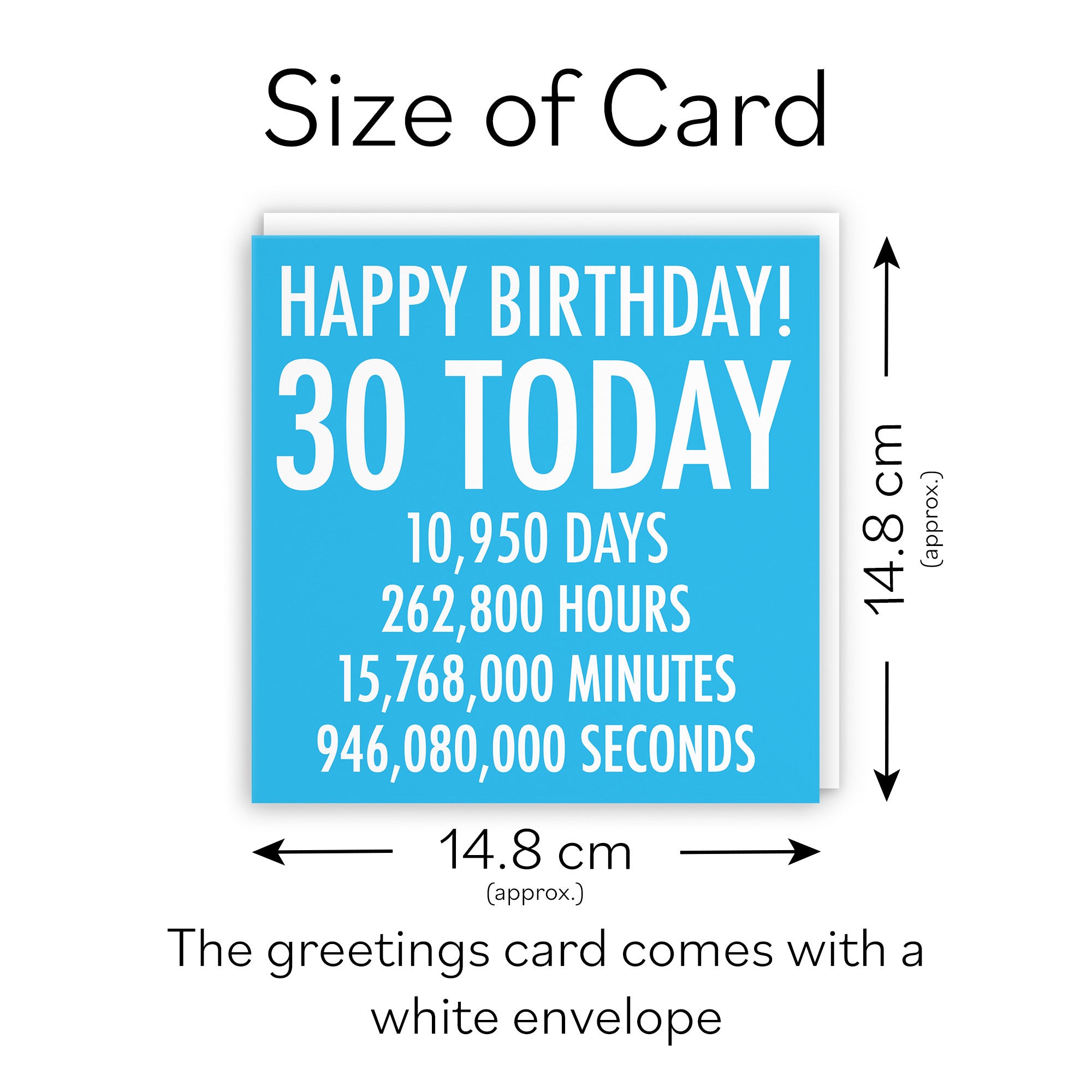 30th Birthday Card Blue Numbers - Default Title (TH02316)