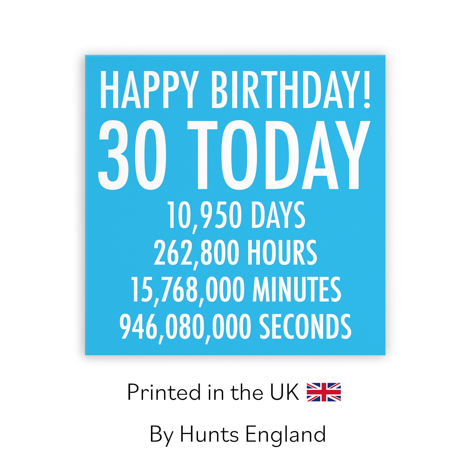 30th Birthday Card Blue Numbers - Default Title (TH02316)