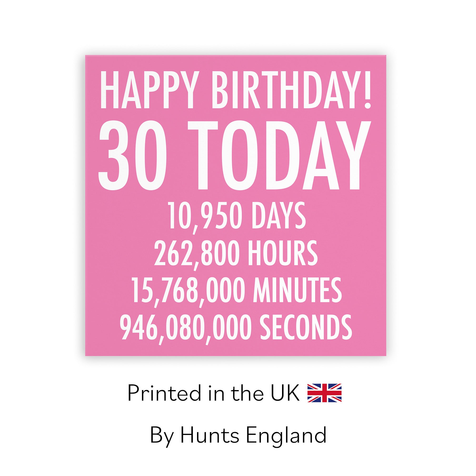 30th Birthday Card Pink Numbers - Default Title (TH02317)