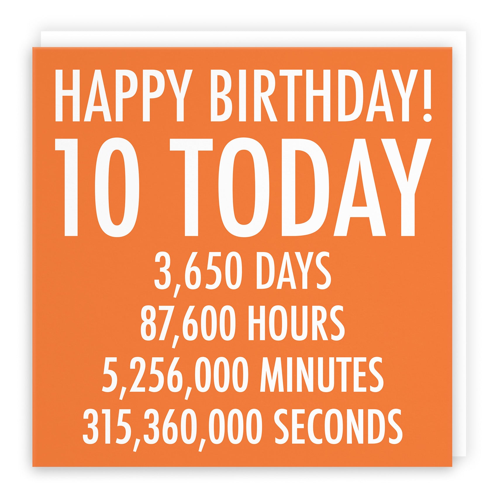 10th Birthday Card Orange Numbers - Default Title (TH02318)