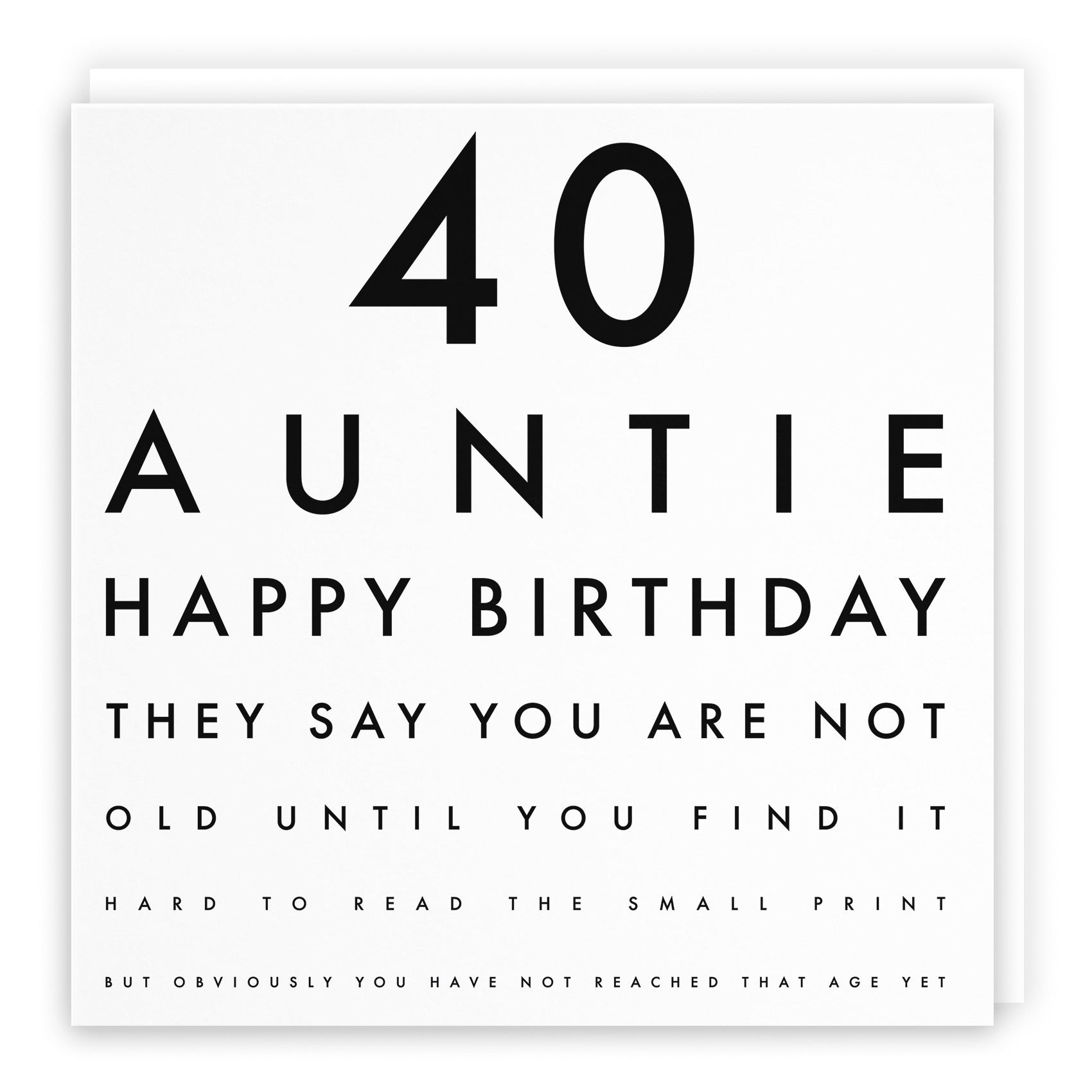 40th Auntie Birthday Card Eye Sight Letters - Default Title (TH02402)