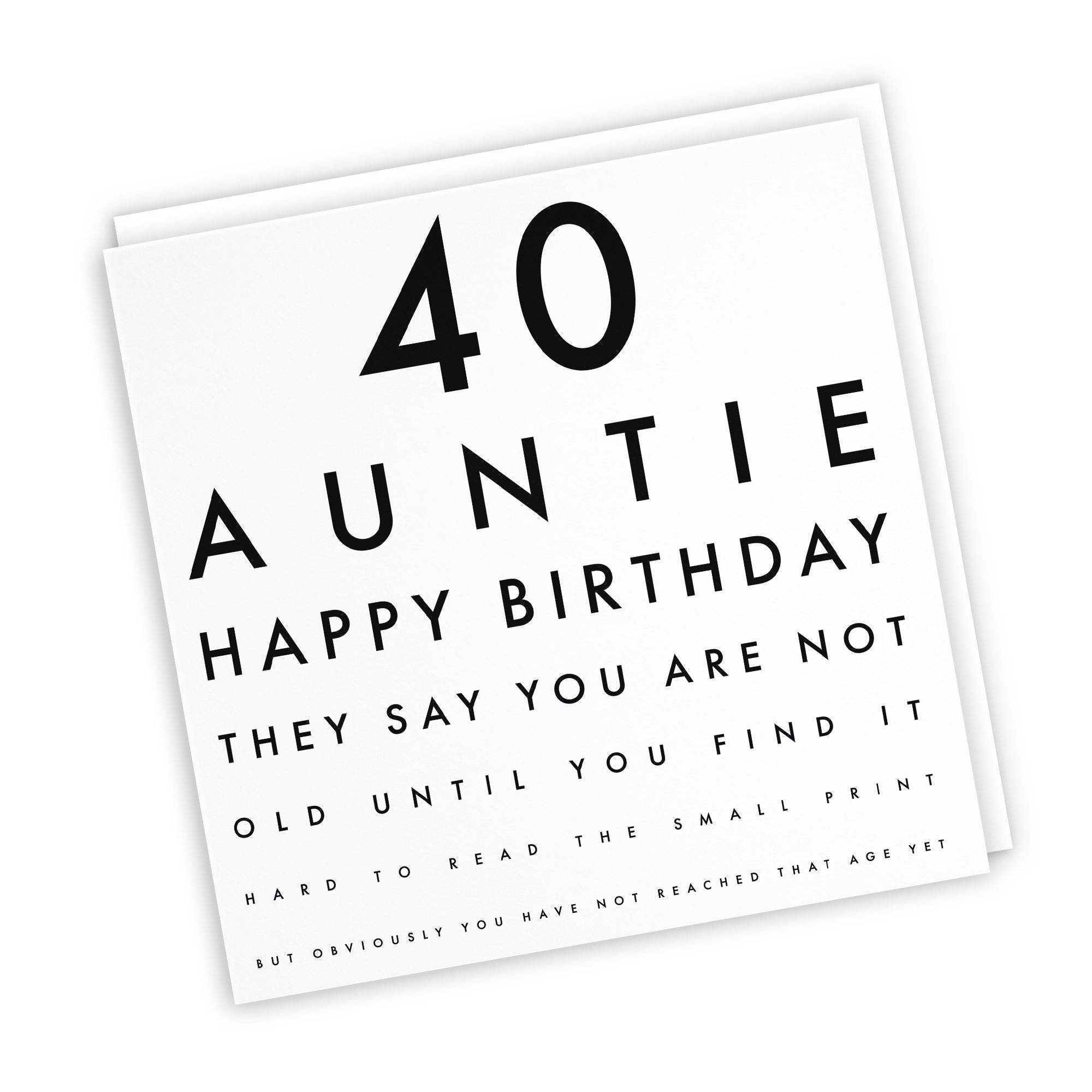 40th Auntie Birthday Card Eye Sight Letters - Default Title (TH02402)