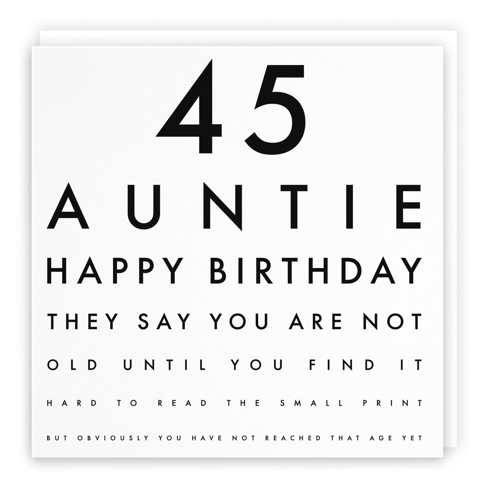 45th Auntie Birthday Card Eye Sight Letters - Default Title (TH02403)
