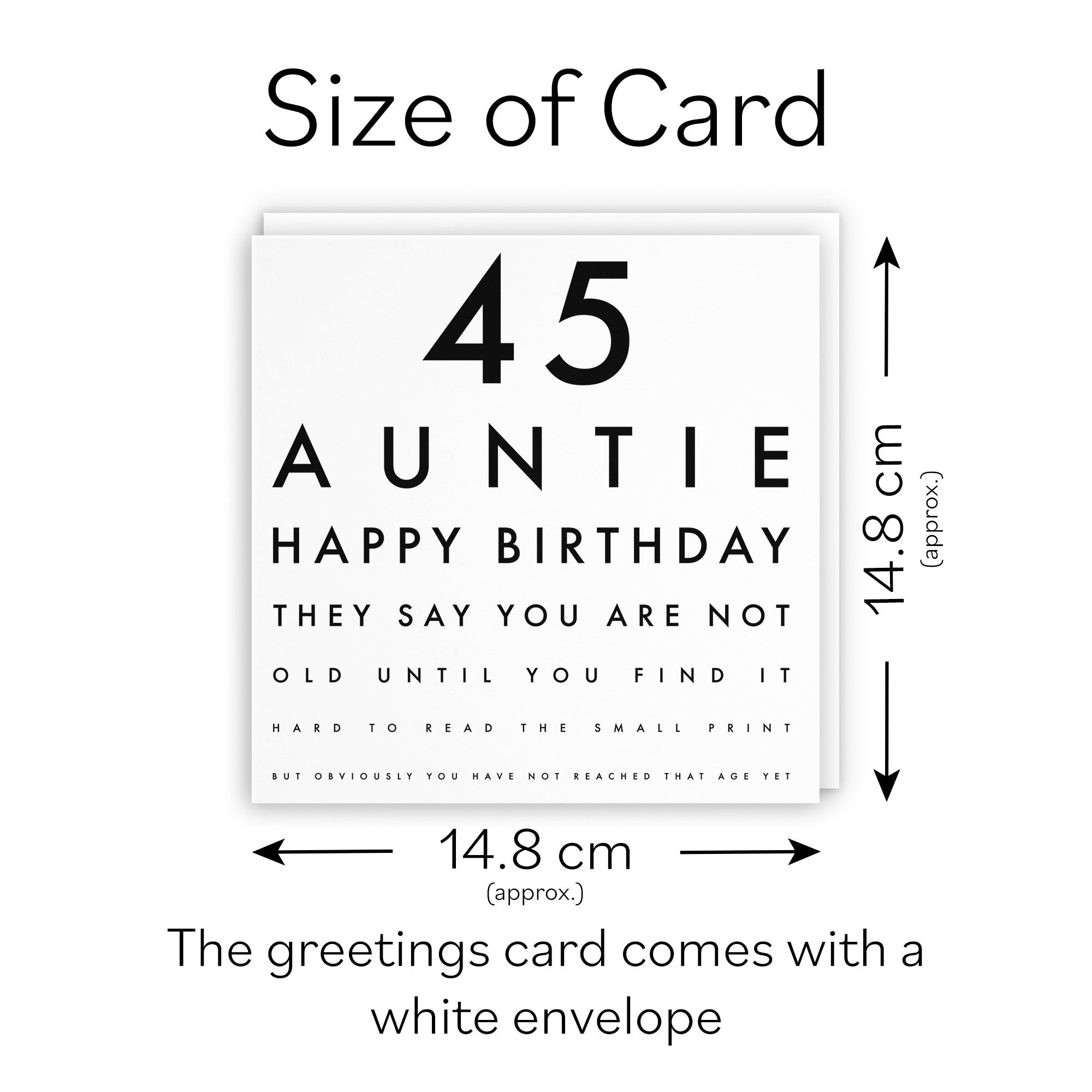 45th Auntie Birthday Card Eye Sight Letters - Default Title (TH02403)