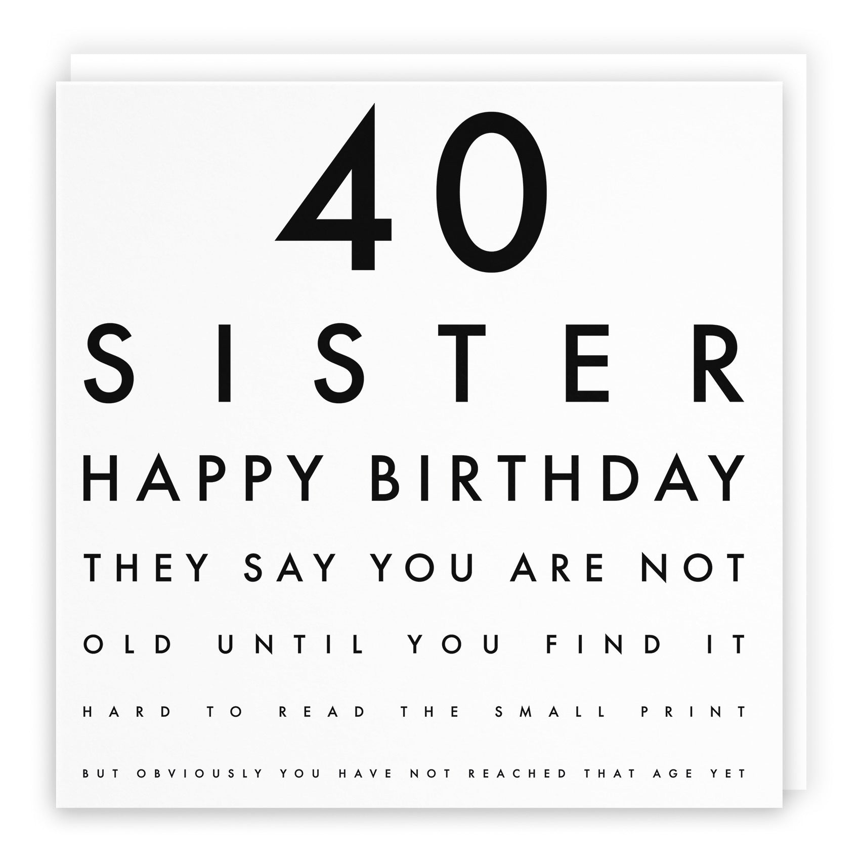 40th Sister Birthday Card Eye Sight Letters - Default Title (TH02411)