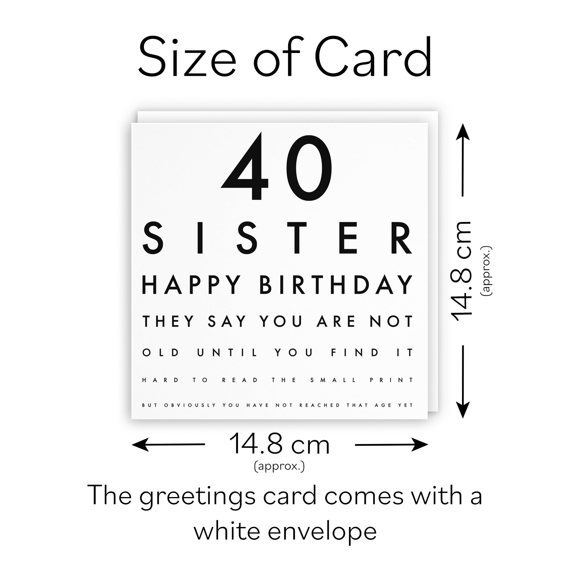 40th Sister Birthday Card Eye Sight Letters - Default Title (TH02411)
