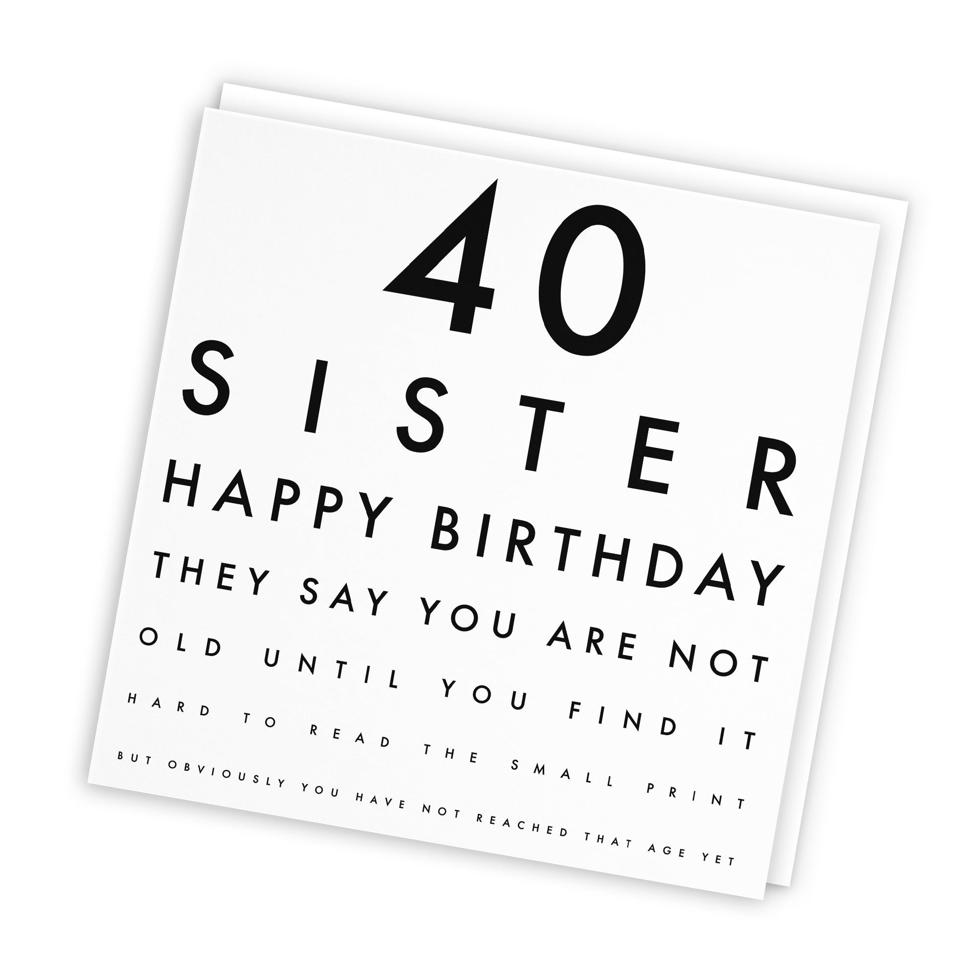 40th Sister Birthday Card Eye Sight Letters - Default Title (TH02411)