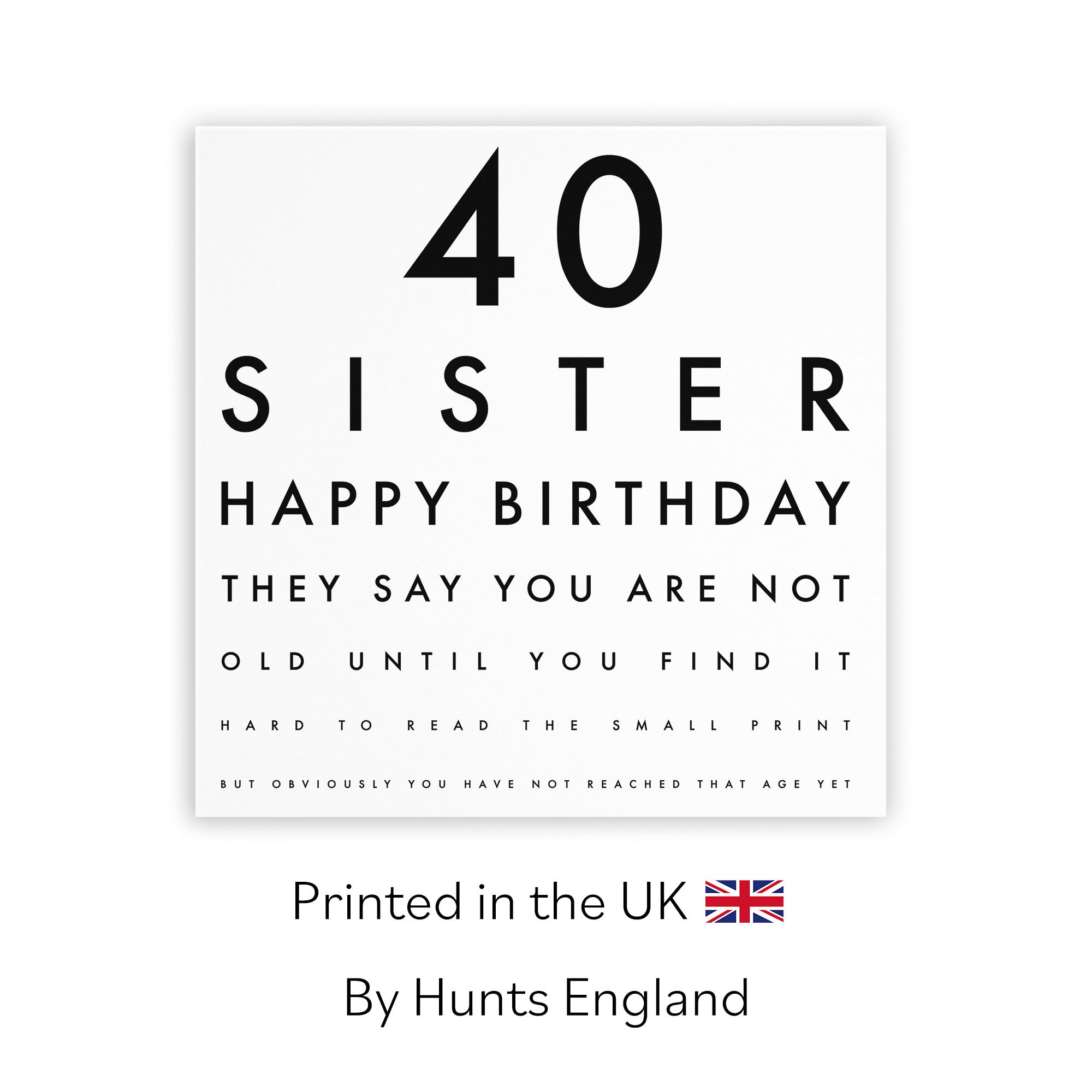 40th Sister Birthday Card Eye Sight Letters - Default Title (TH02411)