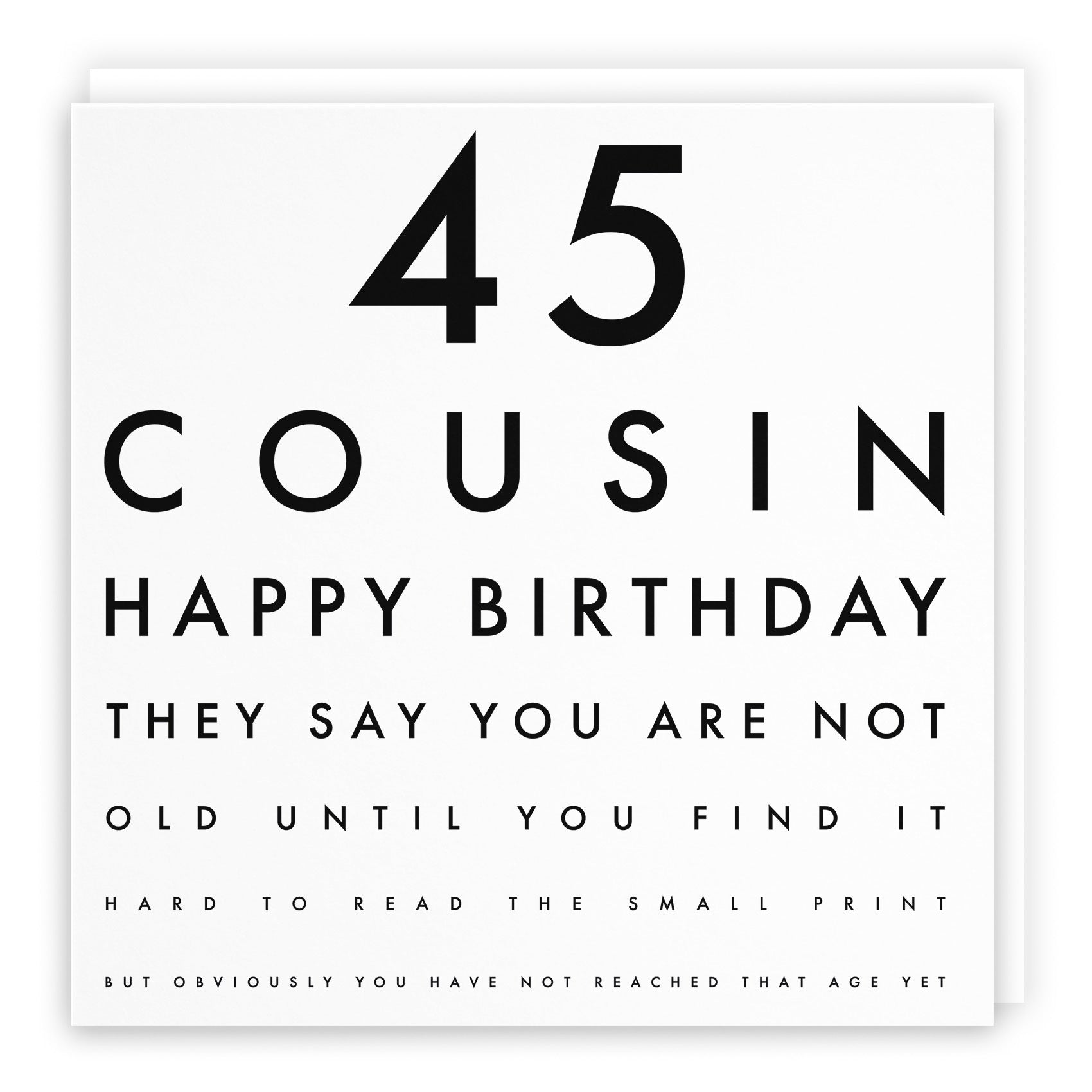 45th Cousin Birthday Card Eye Sight Letters - Default Title (TH02416)