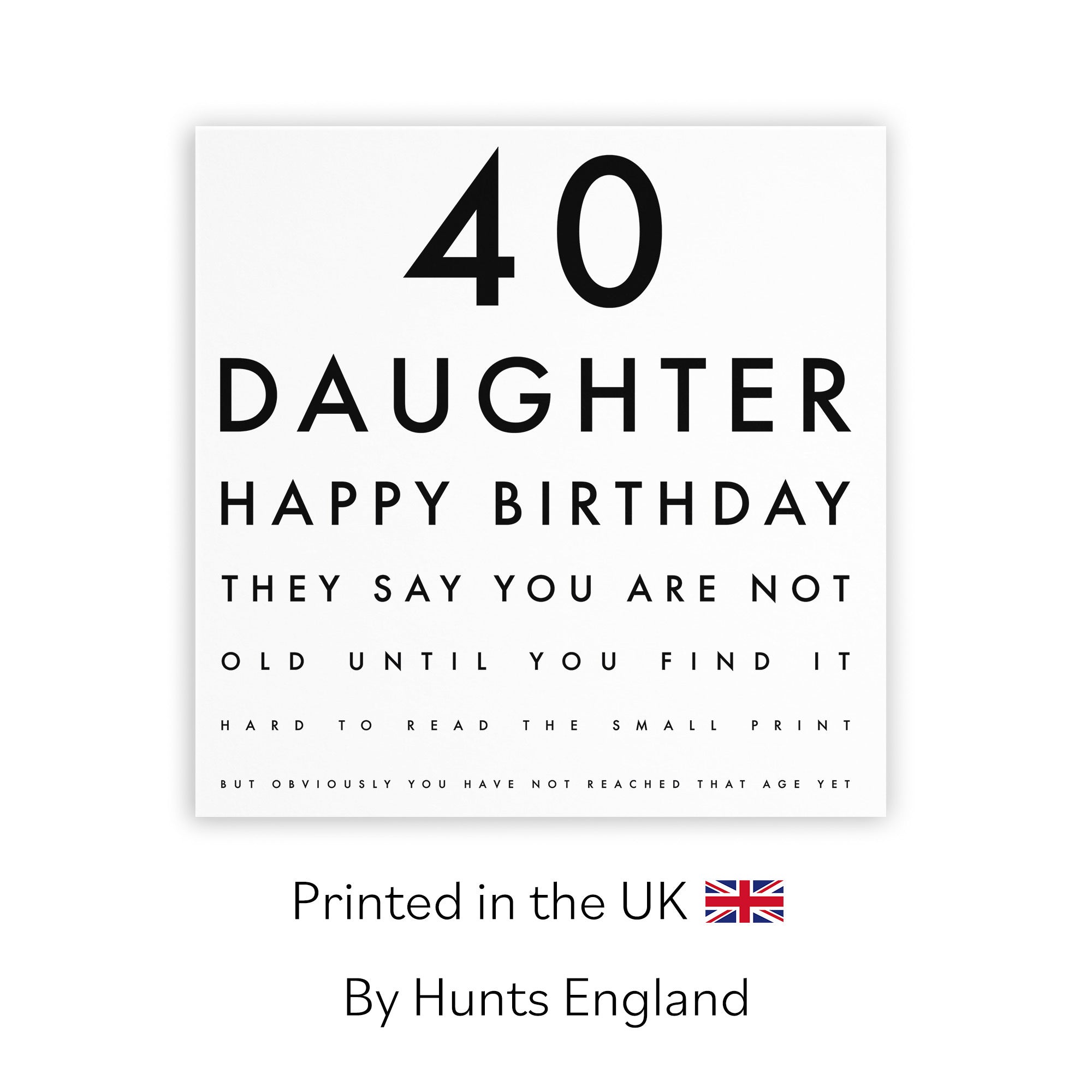 40th Daughter Birthday Card Eye Sight Letters - Default Title (TH02421)