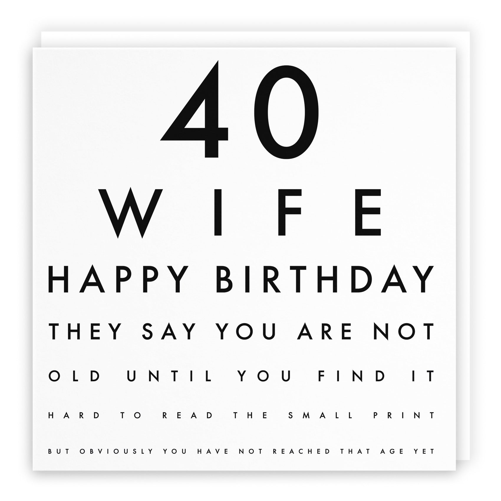 40th Wife Birthday Card Eye Sight Letters - Default Title (TH02441)