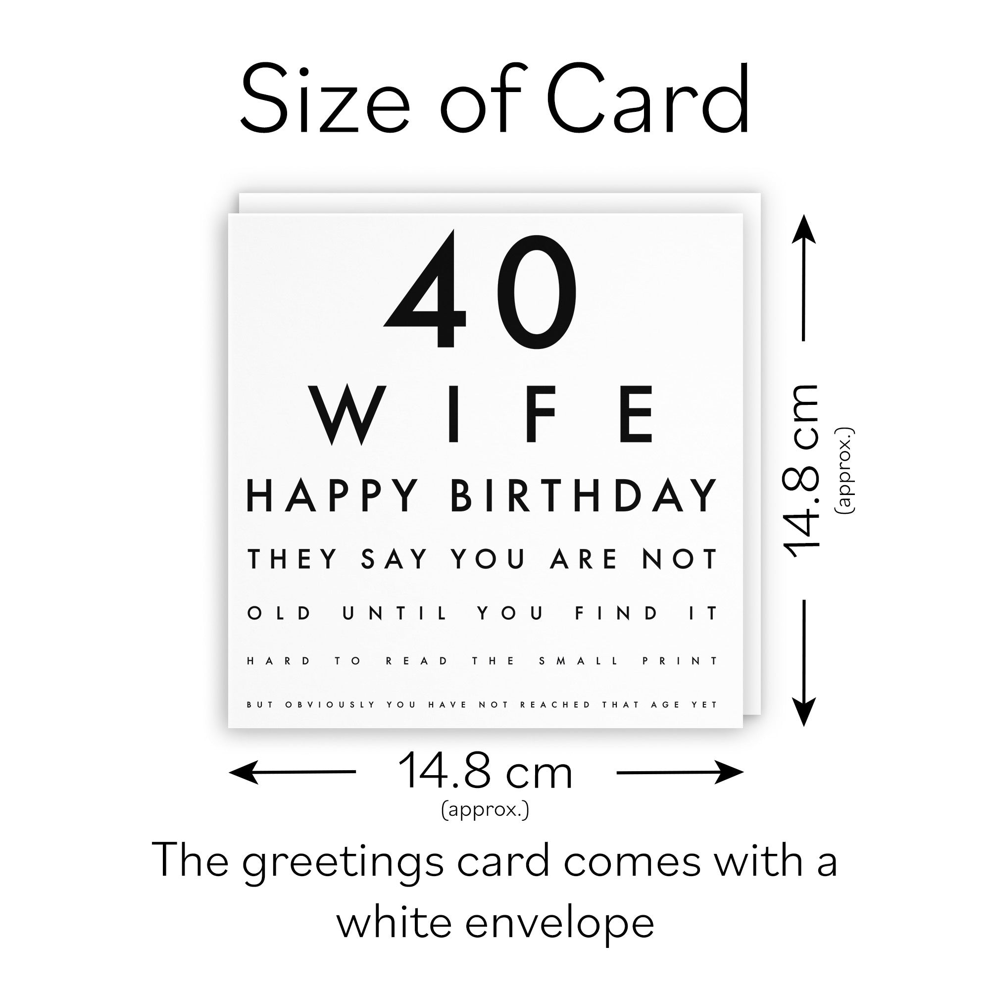 40th Wife Birthday Card Eye Sight Letters - Default Title (TH02441)