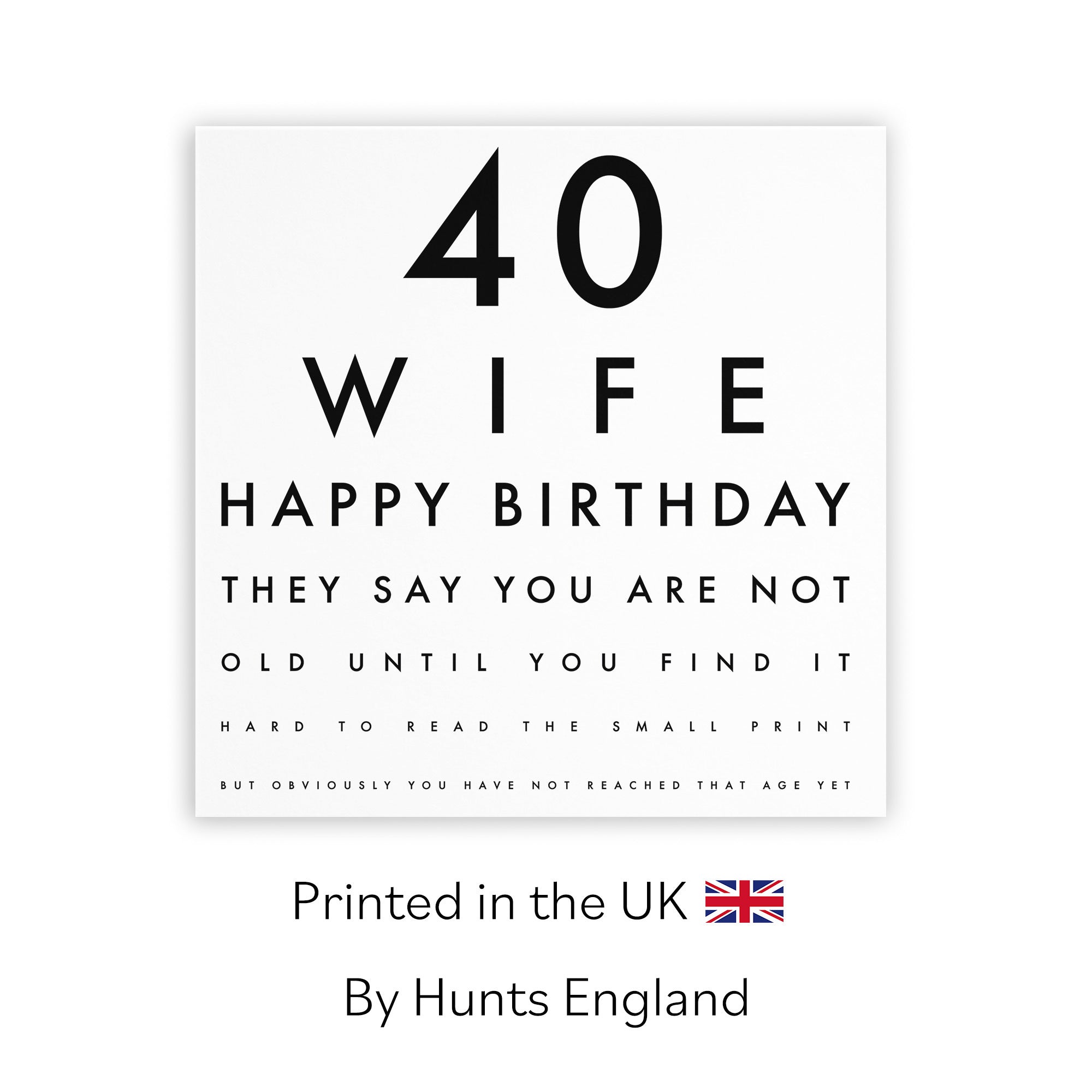 40th Wife Birthday Card Eye Sight Letters - Default Title (TH02441)