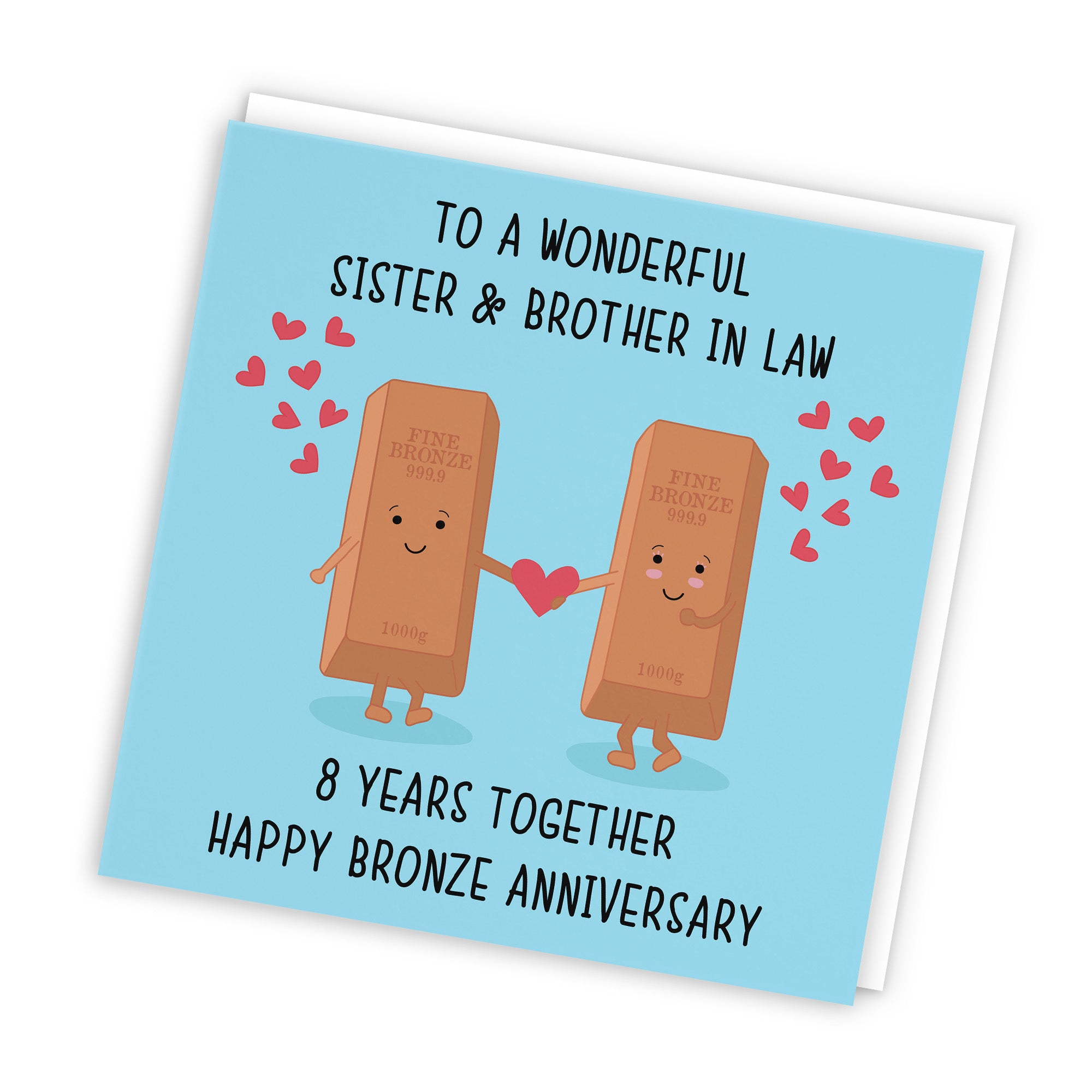 8th Sister And Brother In Law Anniversary Card Iconic - Default Title (TH02499)