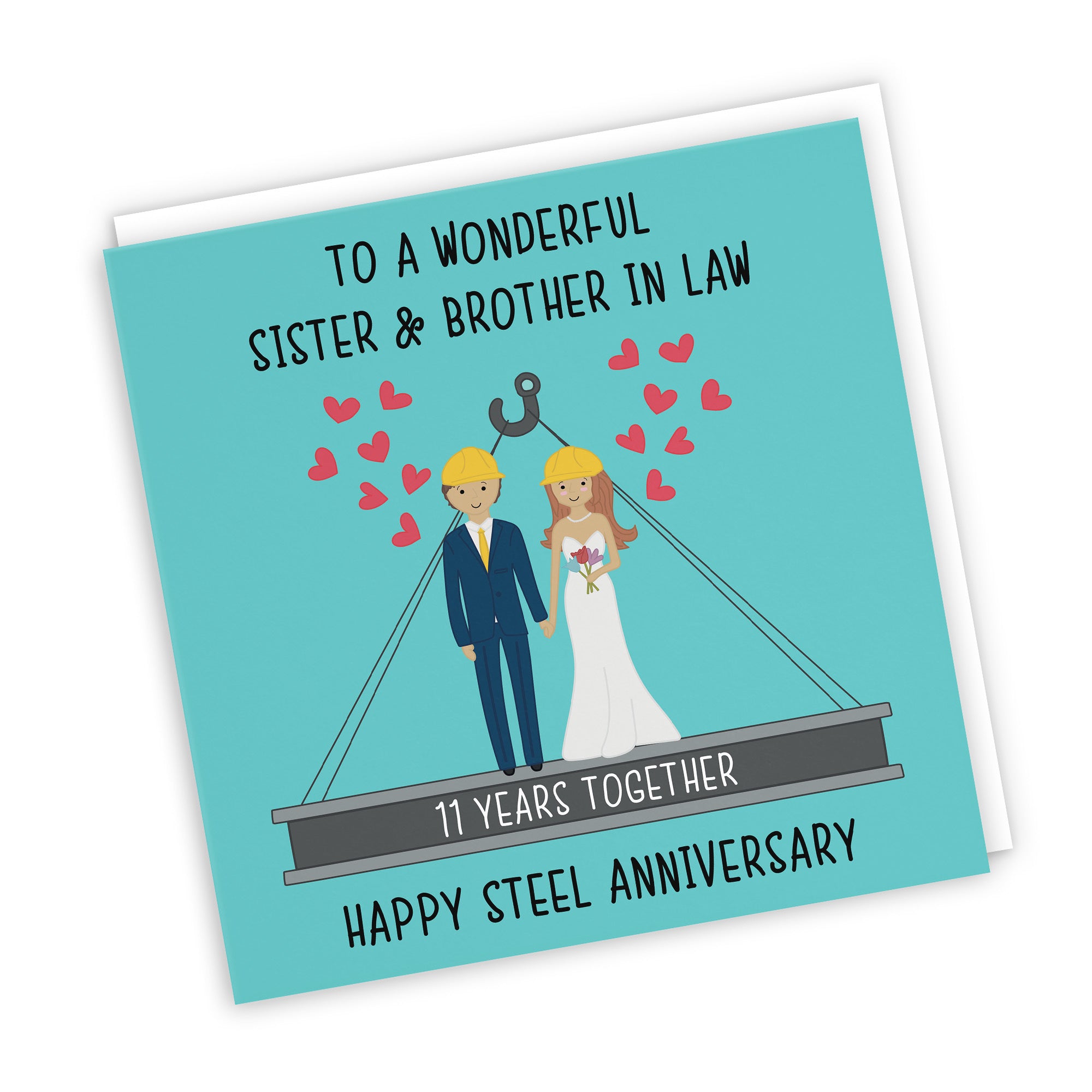 11th Sister And Brother In Law Anniversary Card Iconic - Default Title (TH02502)