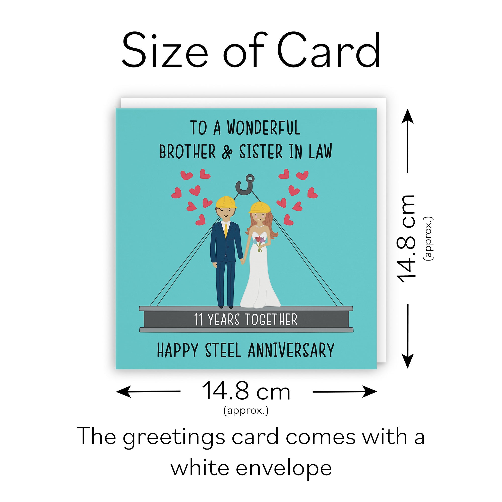 11th Brother And Sister In Law Anniversary Card Iconic - Default Title (TH02503)