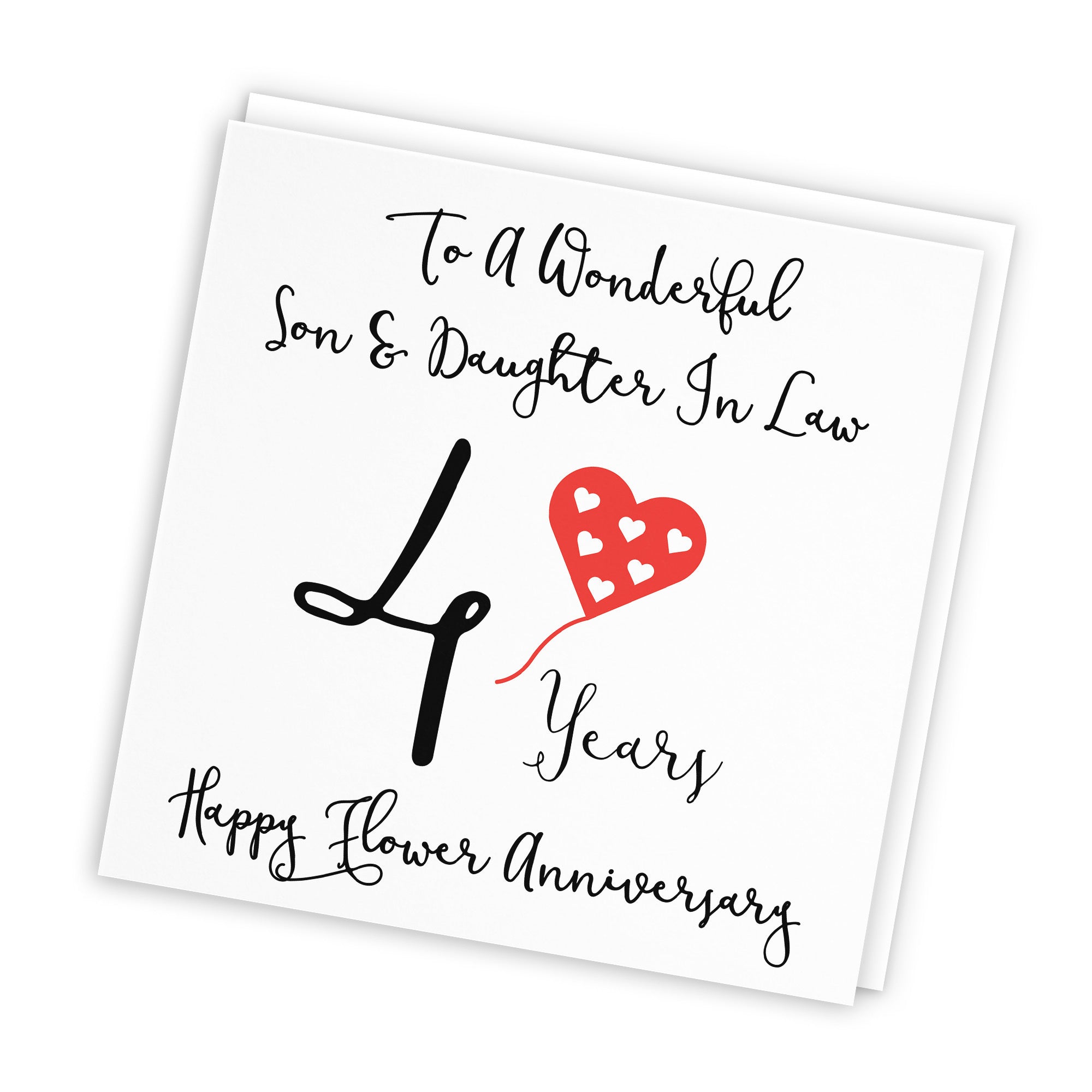 4th Son And Daughter In Law Anniversary Card Love Heart - Default Title (TH02521)