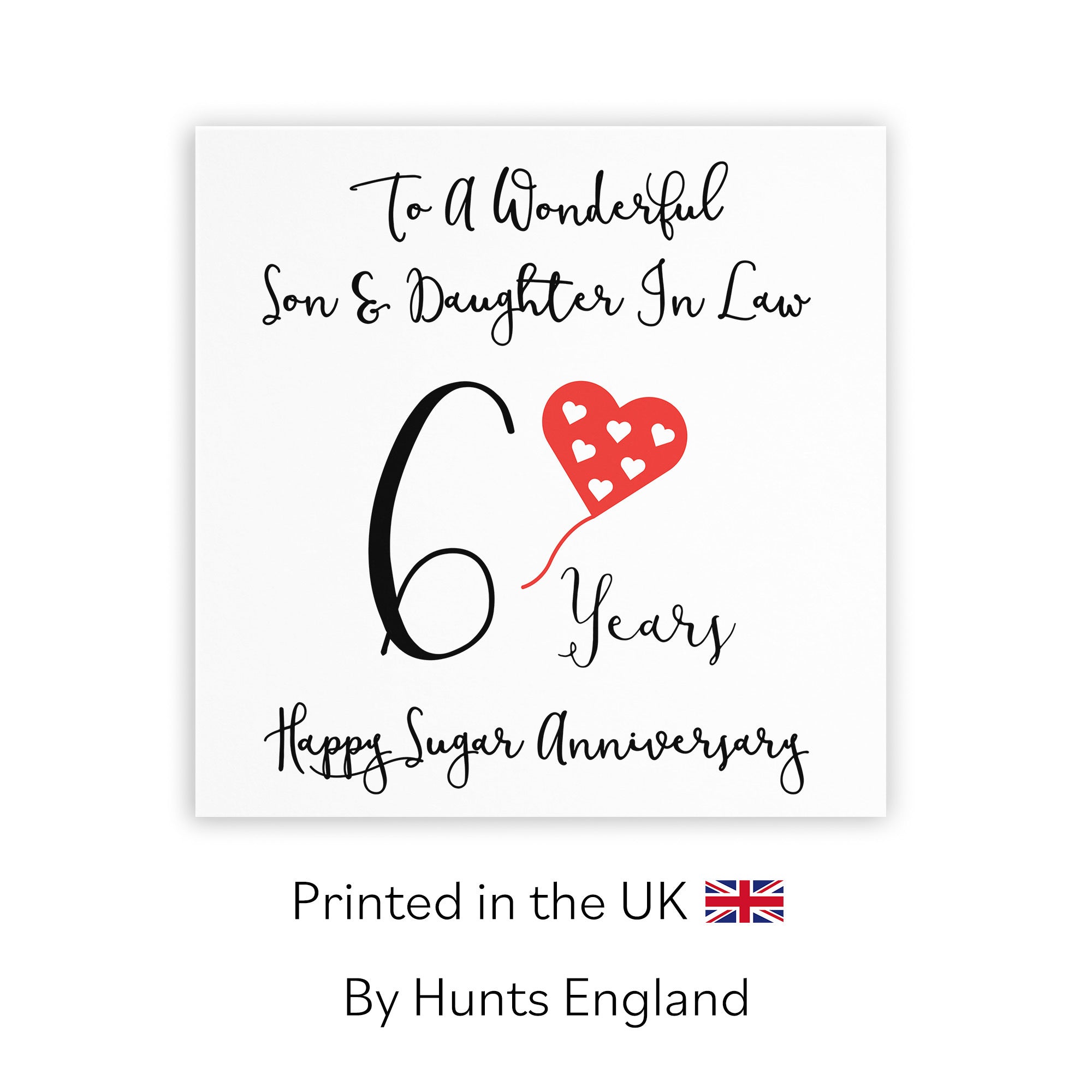 6th Son And Daughter In Law Anniversary Card Love Heart - Default Title (TH02522)