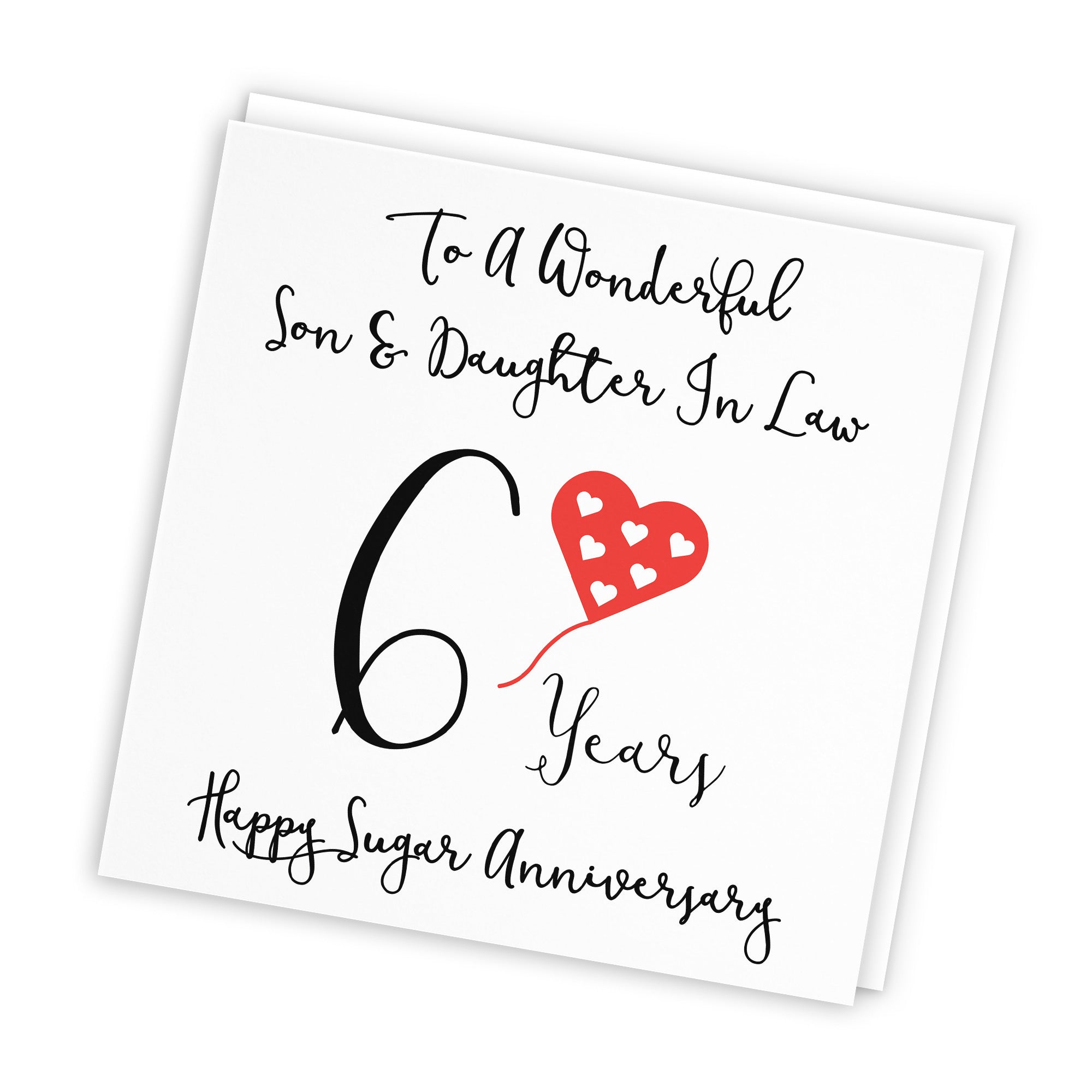 6th Son And Daughter In Law Anniversary Card Love Heart - Default Title (TH02522)