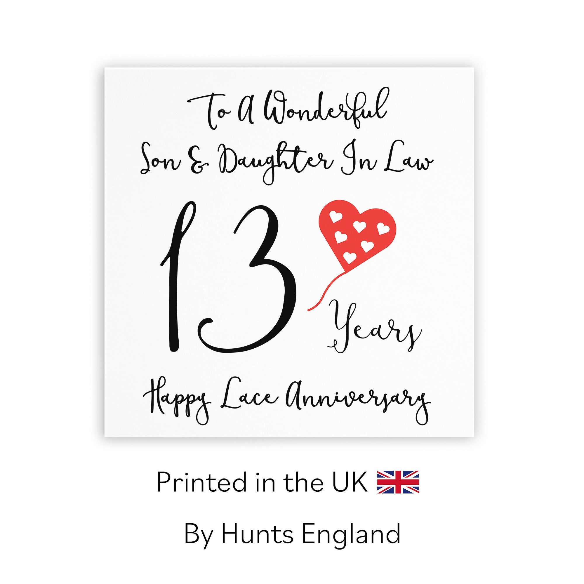 13th Son And Daughter In Law Anniversary Card Love Heart - Default Title (TH02524)