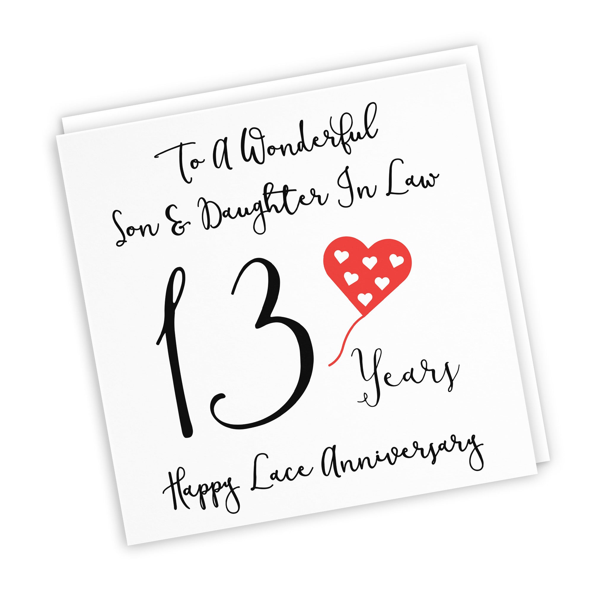 13th Son And Daughter In Law Anniversary Card Love Heart - Default Title (TH02524)