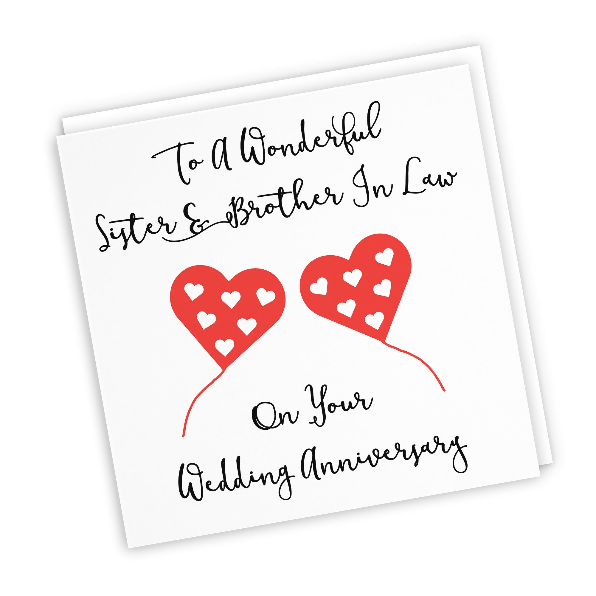Sister And Brother In Law Anniversary Card Love Heart - Default Title (TH02525)