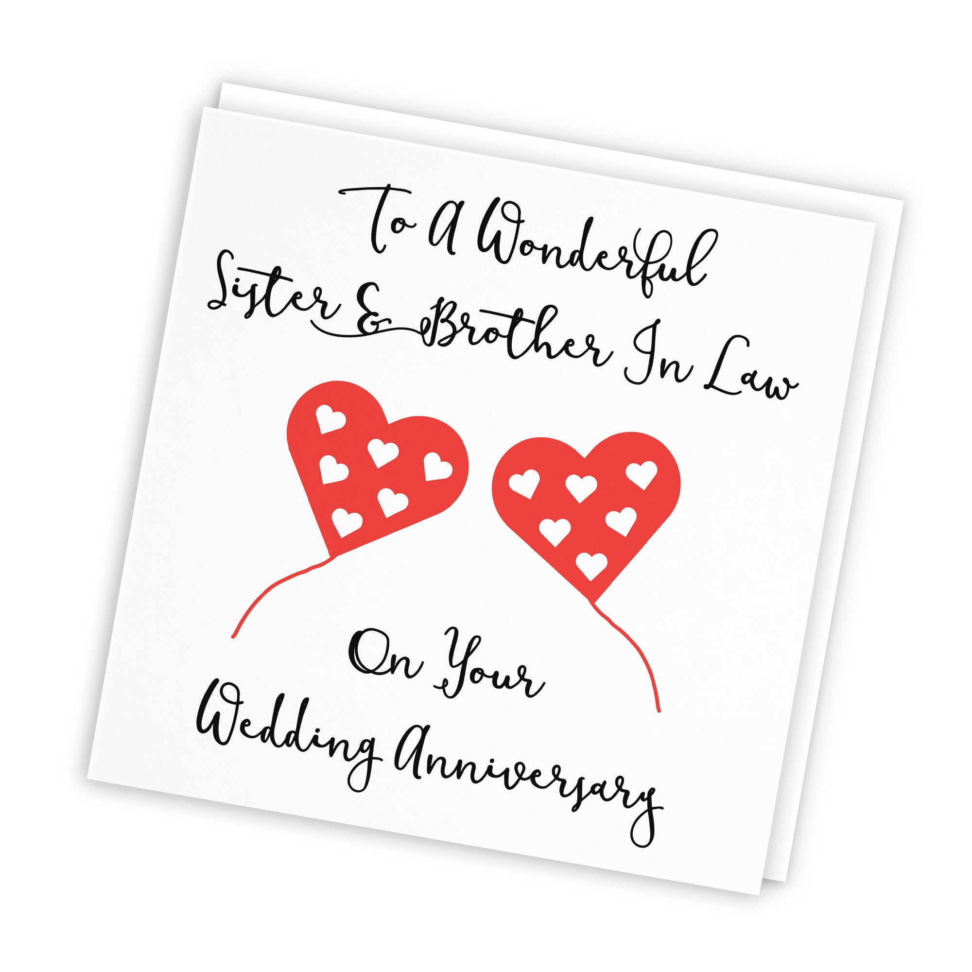 Sister And Brother In Law Anniversary Card Love Heart - Default Title (TH02525)