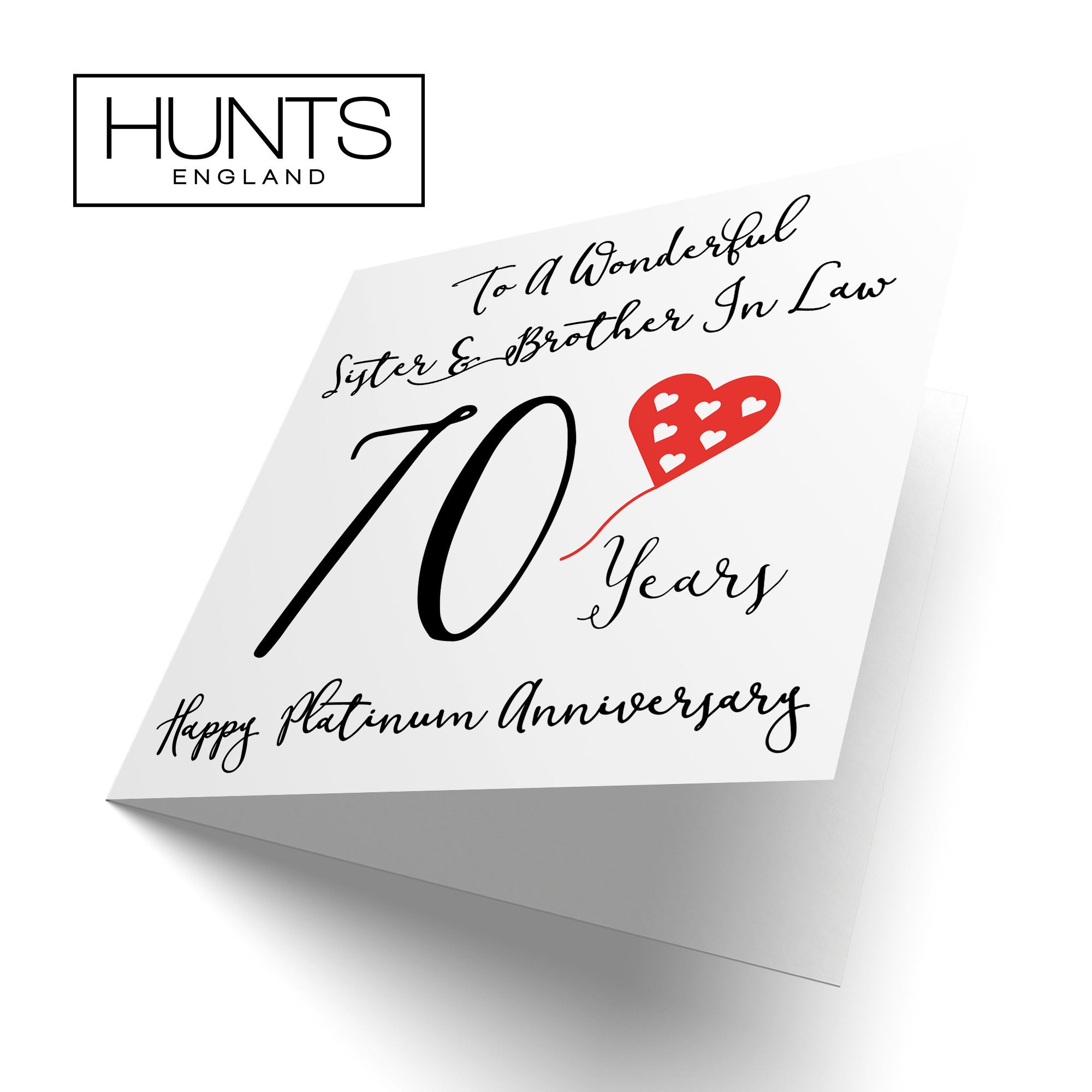 70th Sister And Brother In Law Anniversary Card Love Heart - Default Title (TH02527)