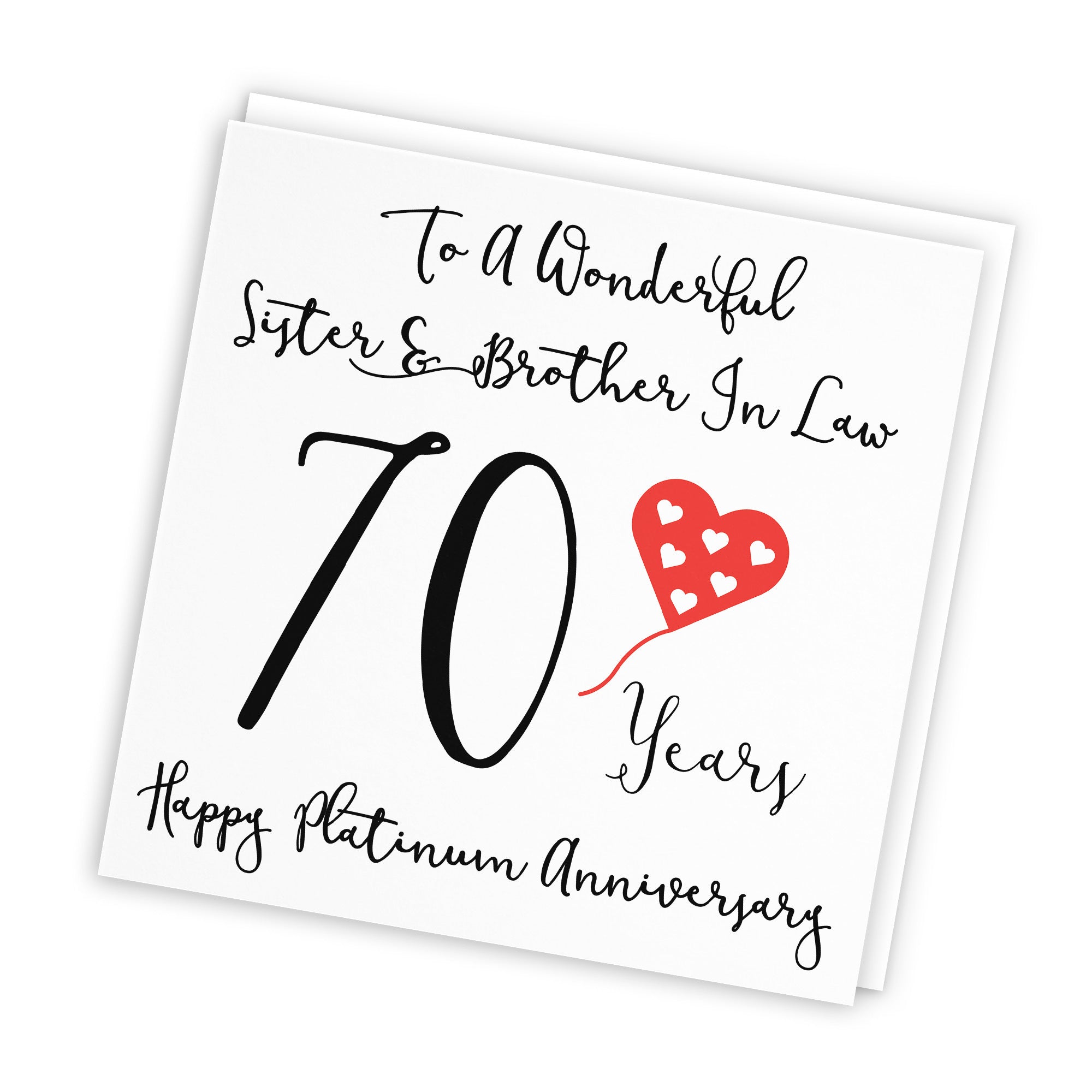 70th Sister And Brother In Law Anniversary Card Love Heart - Default Title (TH02527)