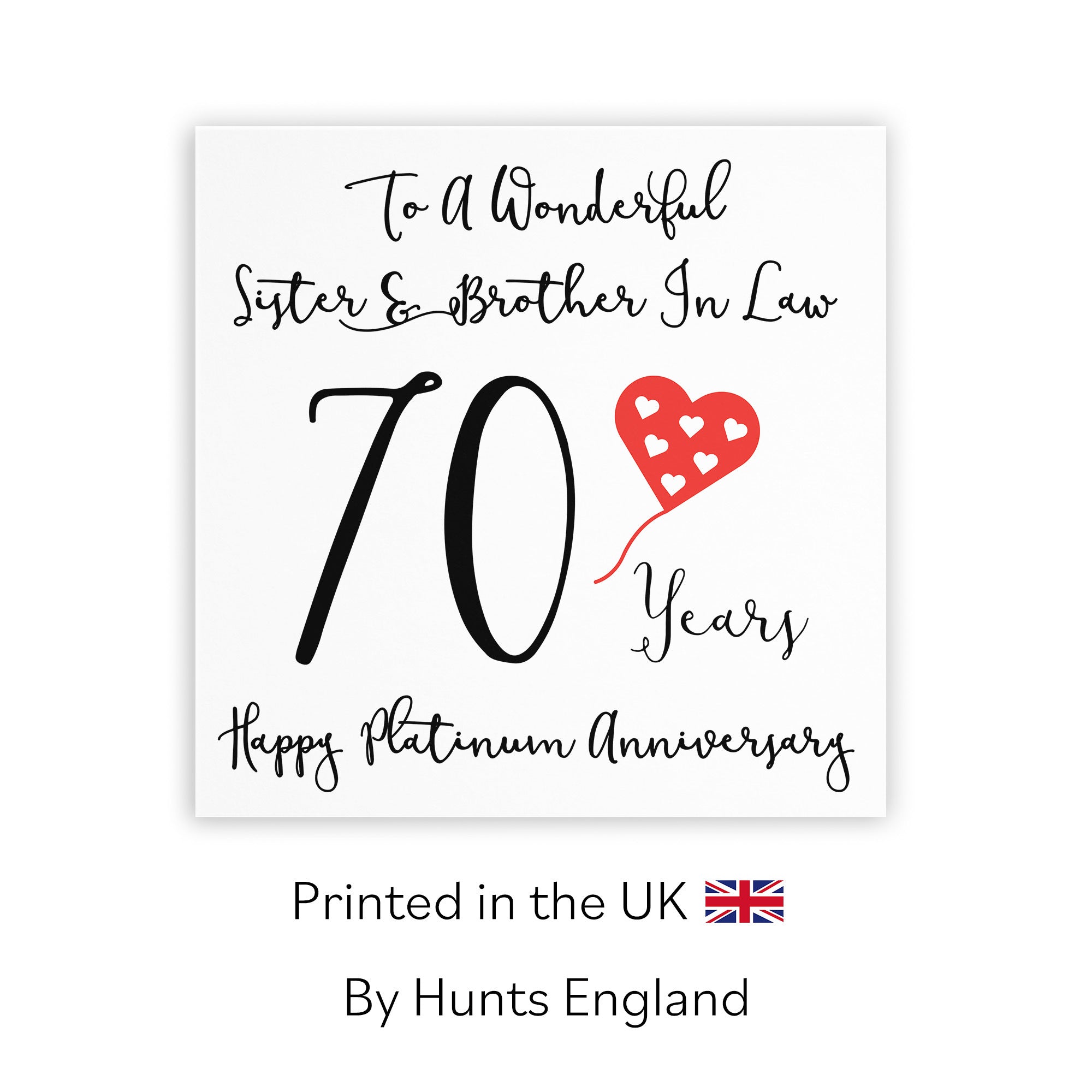 70th Sister And Brother In Law Anniversary Card Love Heart - Default Title (TH02527)