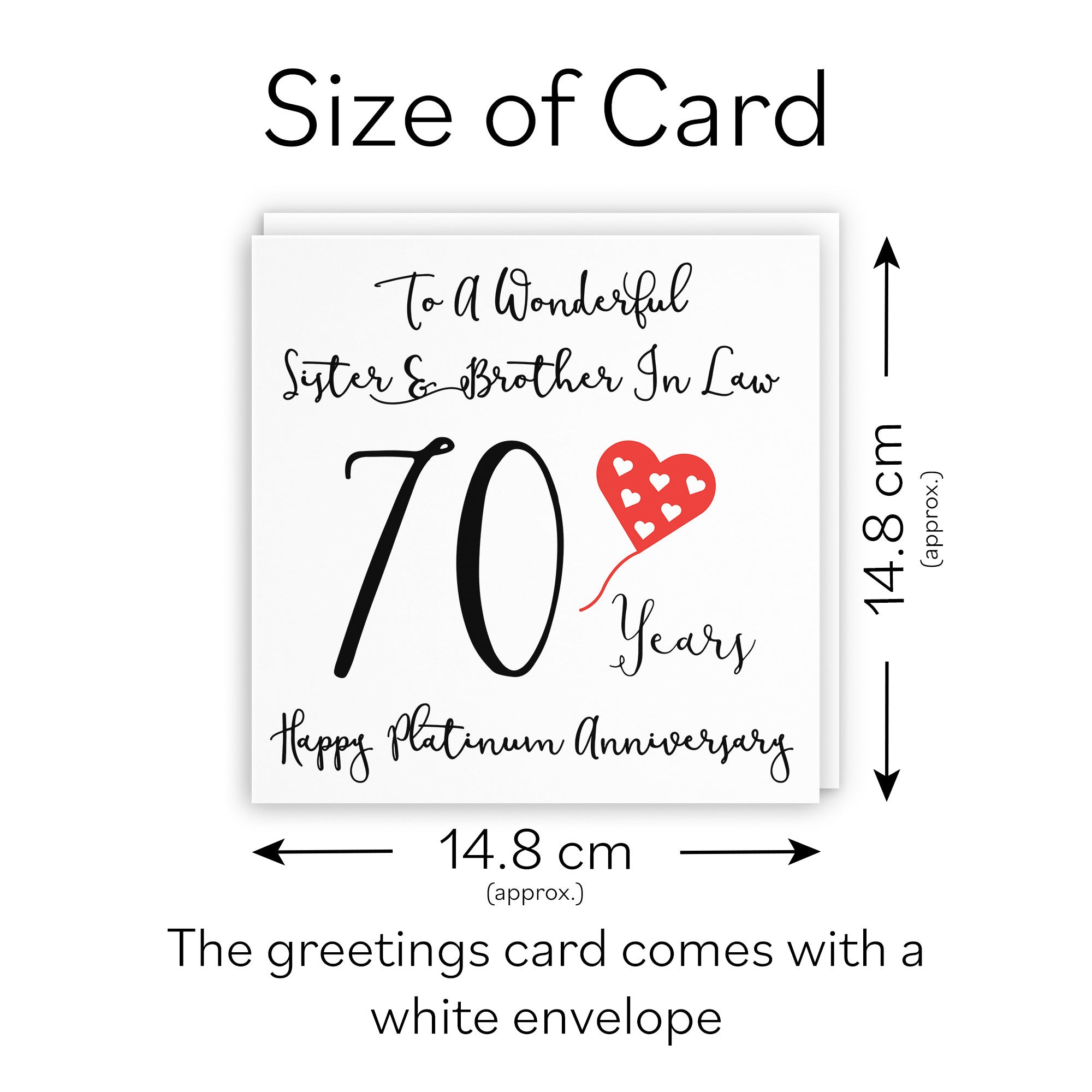 70th Sister And Brother In Law Anniversary Card Love Heart - Default Title (TH02527)