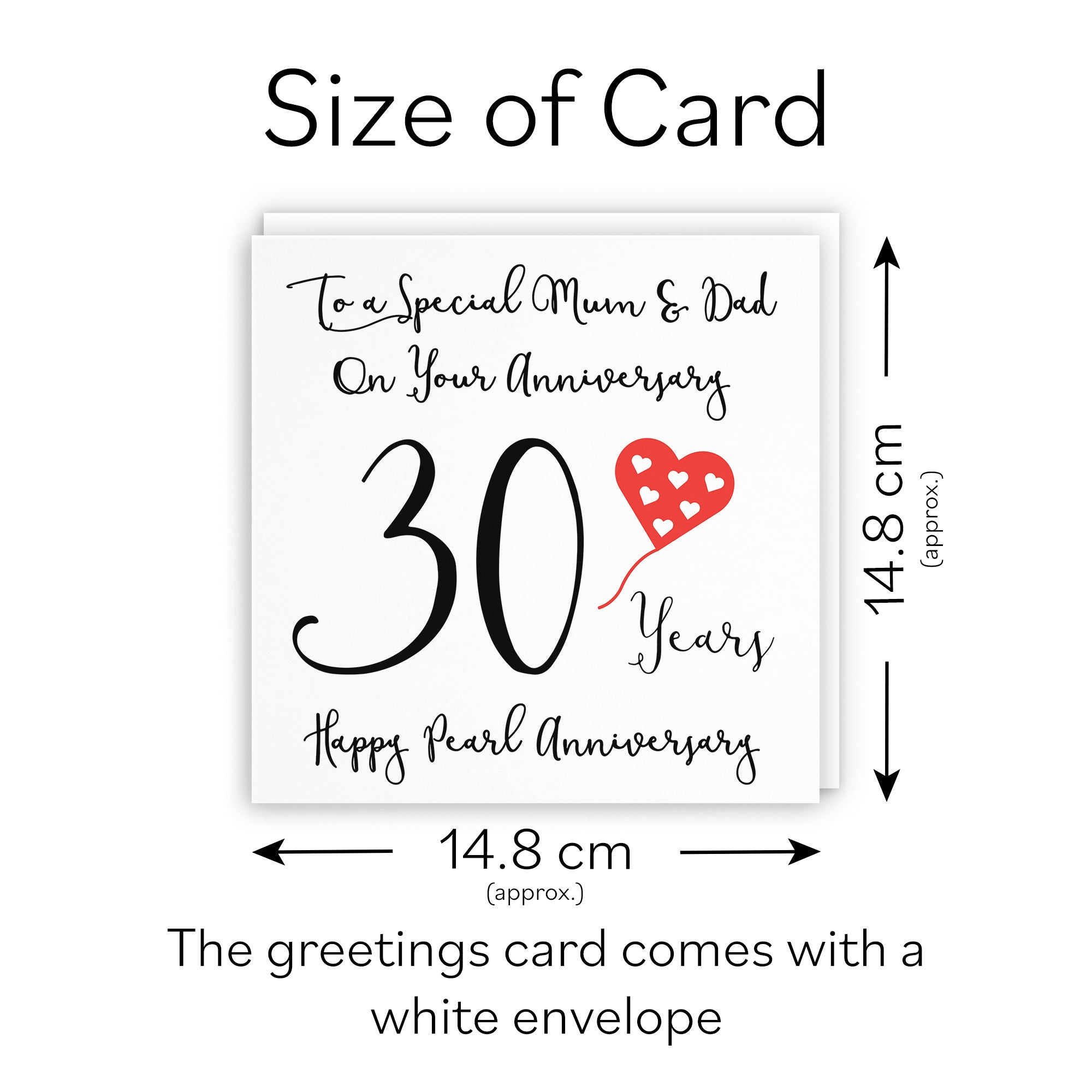 30th Mum And Dad Anniversary Card Love Heart - Default Title (TH02528)
