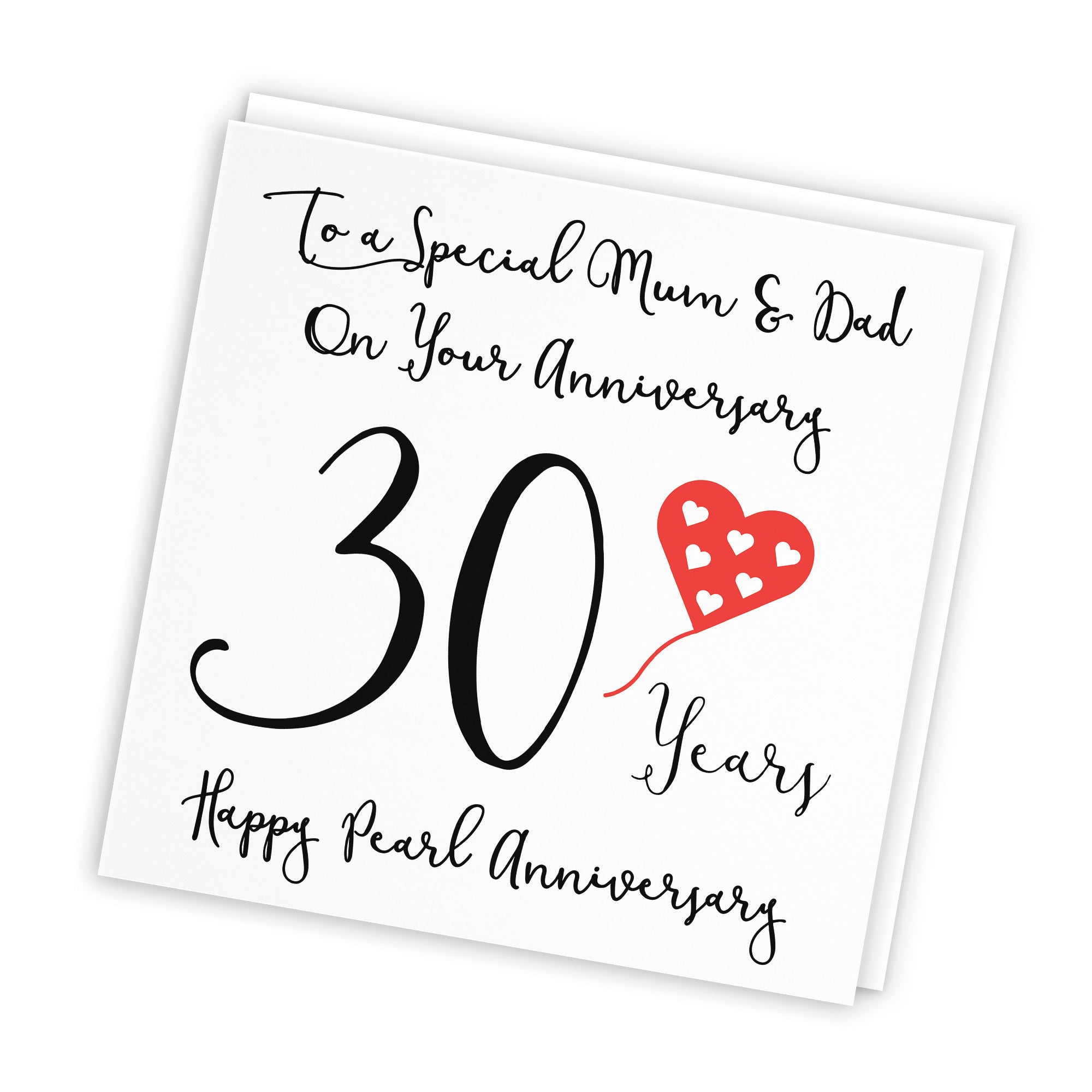 30th Mum And Dad Anniversary Card Love Heart - Default Title (TH02528)