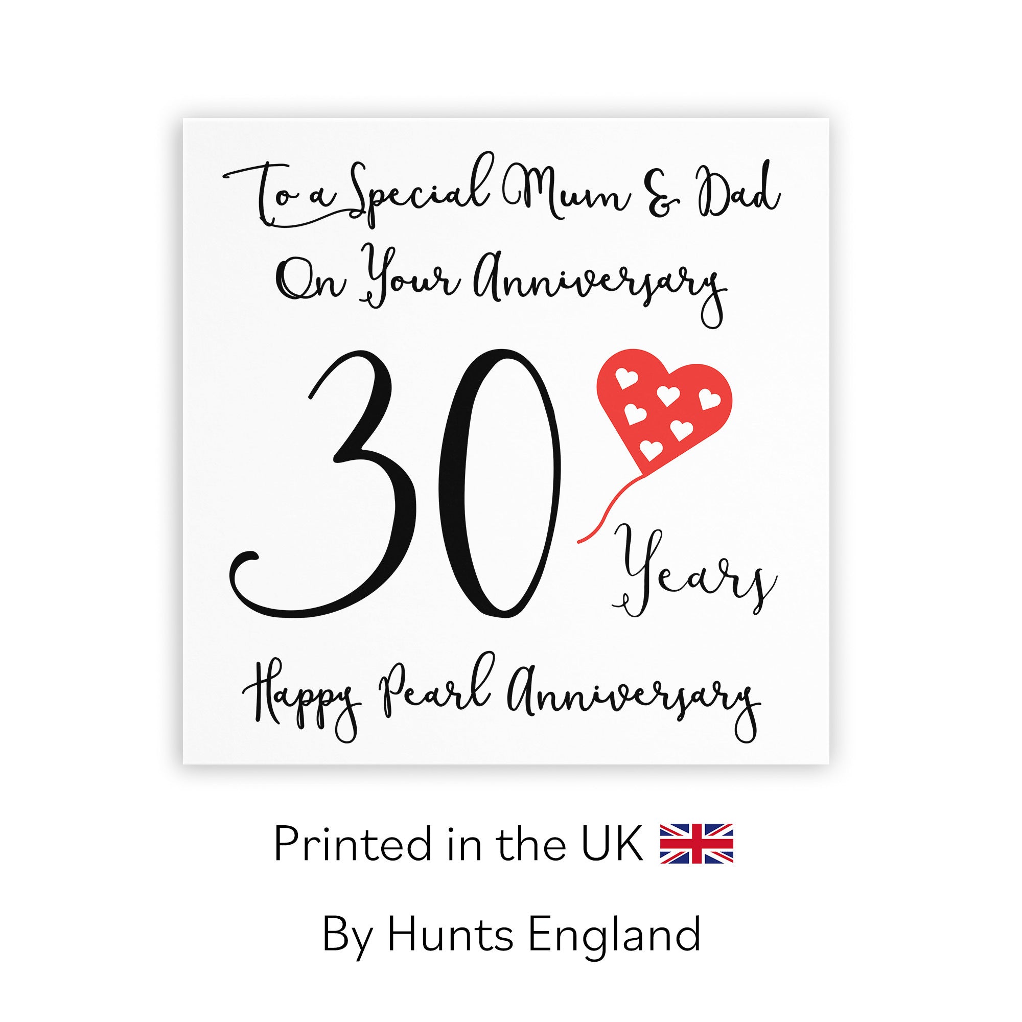 30th Mum And Dad Anniversary Card Love Heart - Default Title (TH02528)