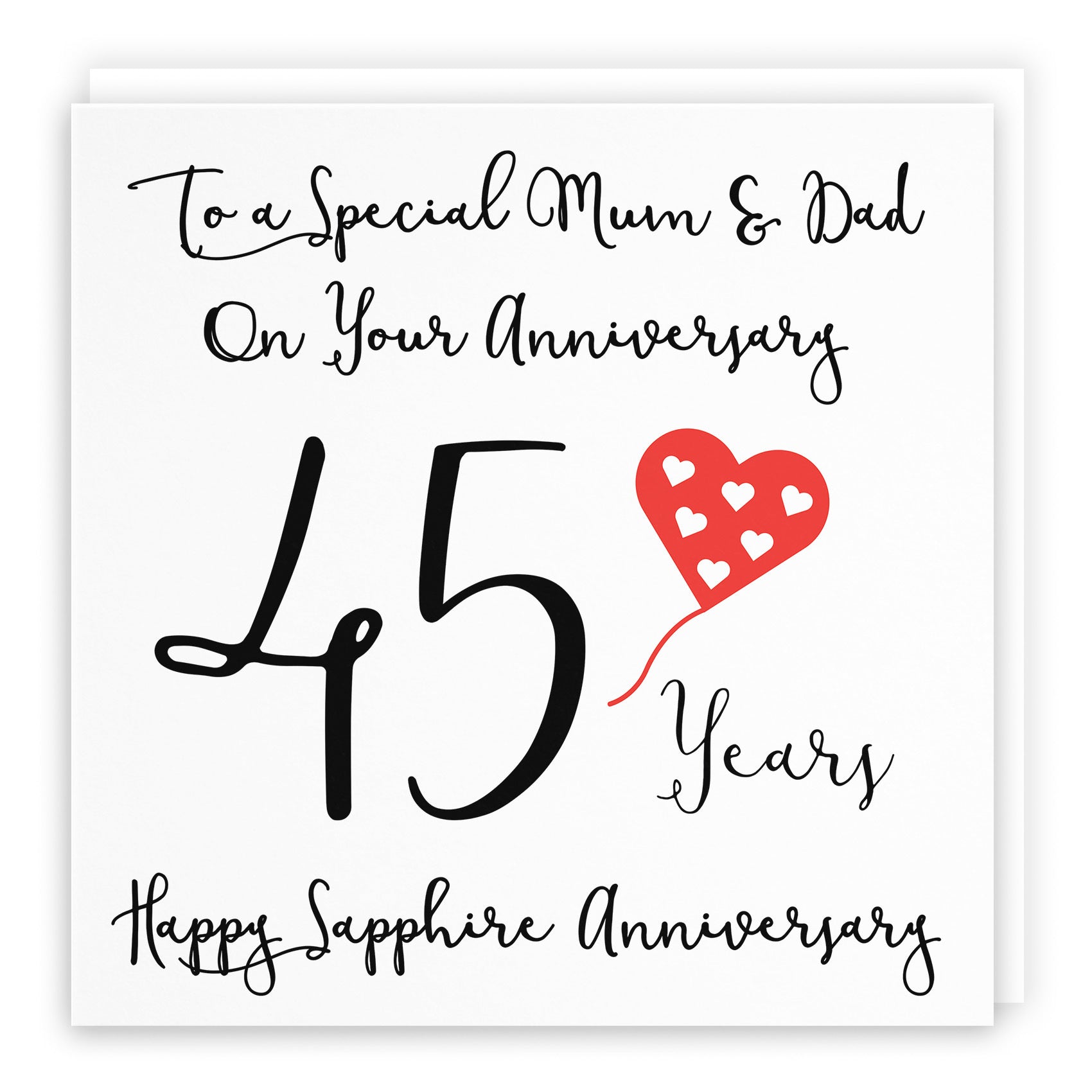 45th Mum And Dad Anniversary Card Love Heart - Default Title (TH02529)