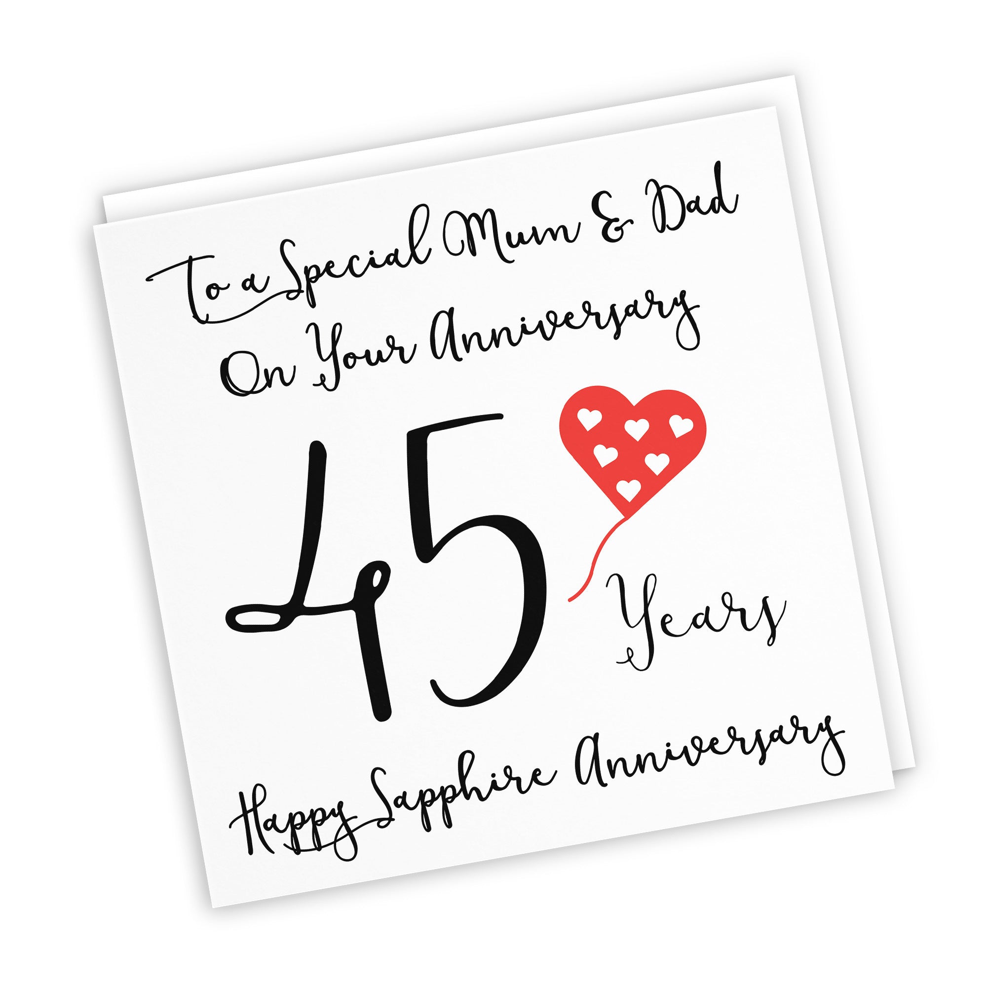 45th Mum And Dad Anniversary Card Love Heart - Default Title (TH02529)